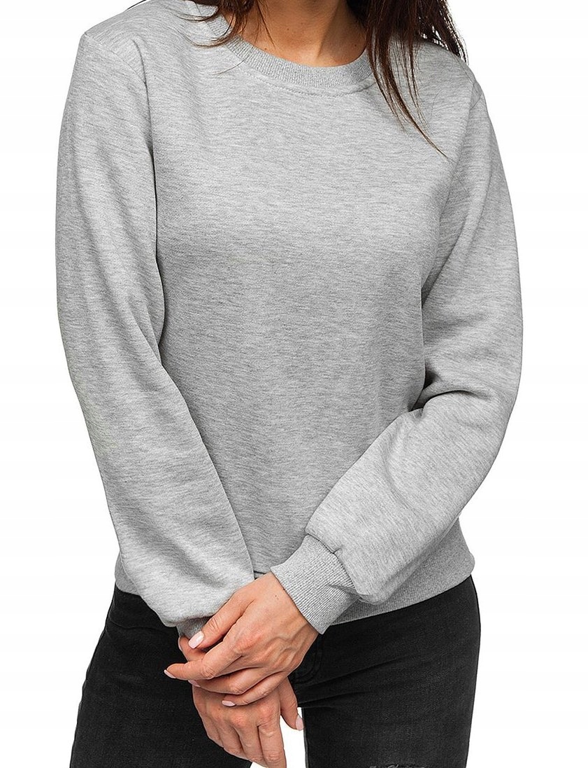 Damska bluza dresowa przez głowę basic szara S