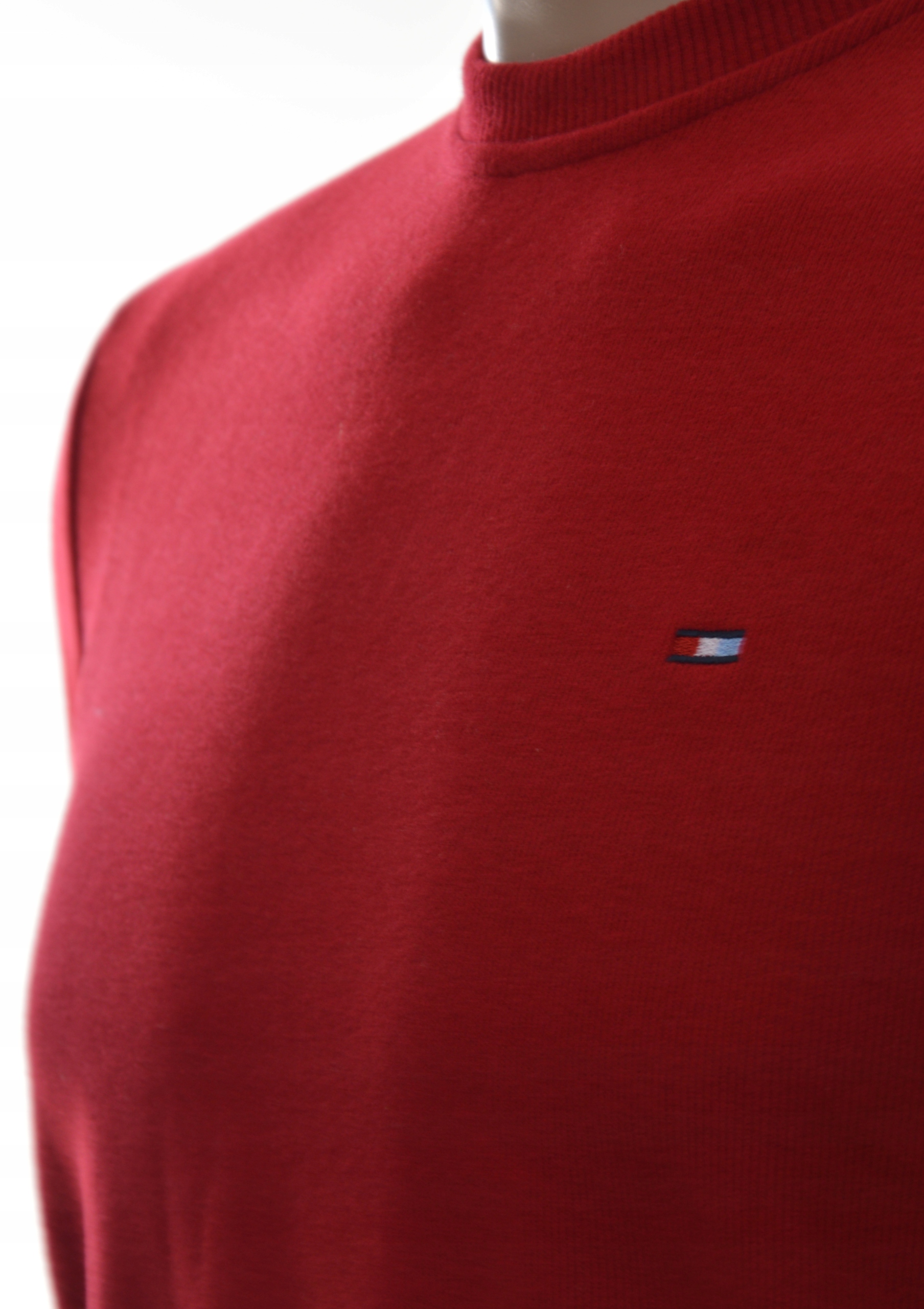 Męska bluza dresowa bez kaptura basic XL czerwona