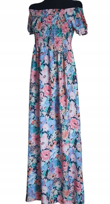 Sukienka suknia damska długa maxi w kwiaty uni