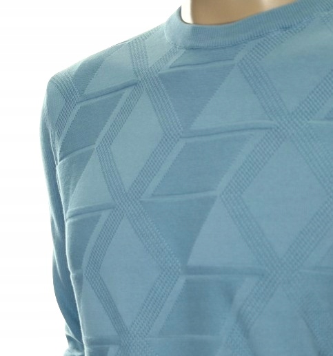 STROKERS klasyczny sweter męski ze wzorem tłoczonym 2XL XXL błękitny