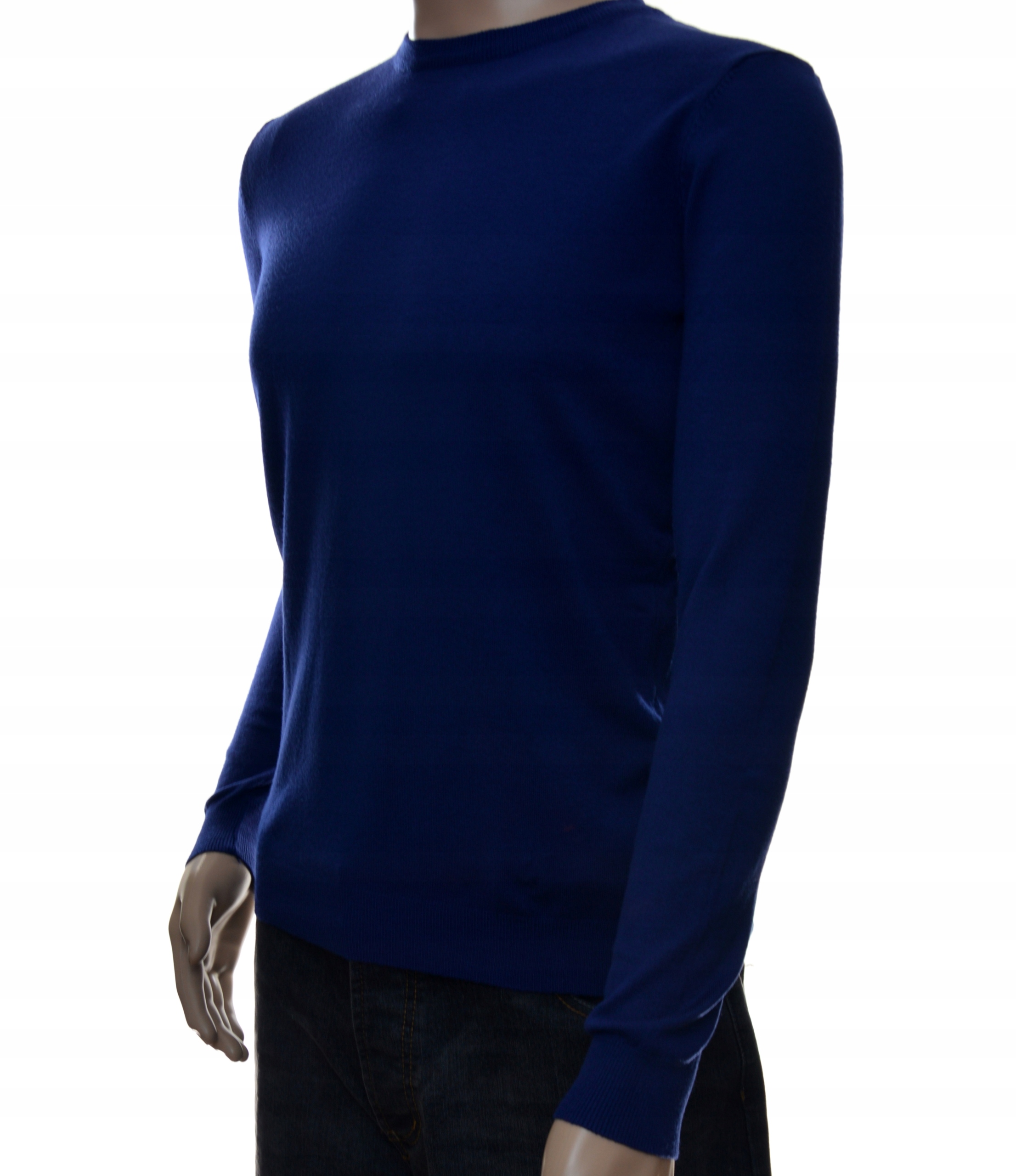 Sweter męski okrągły pod szyją L granatowy