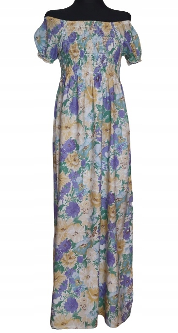 Sukienka suknia damska długa maxi w kwiaty uni