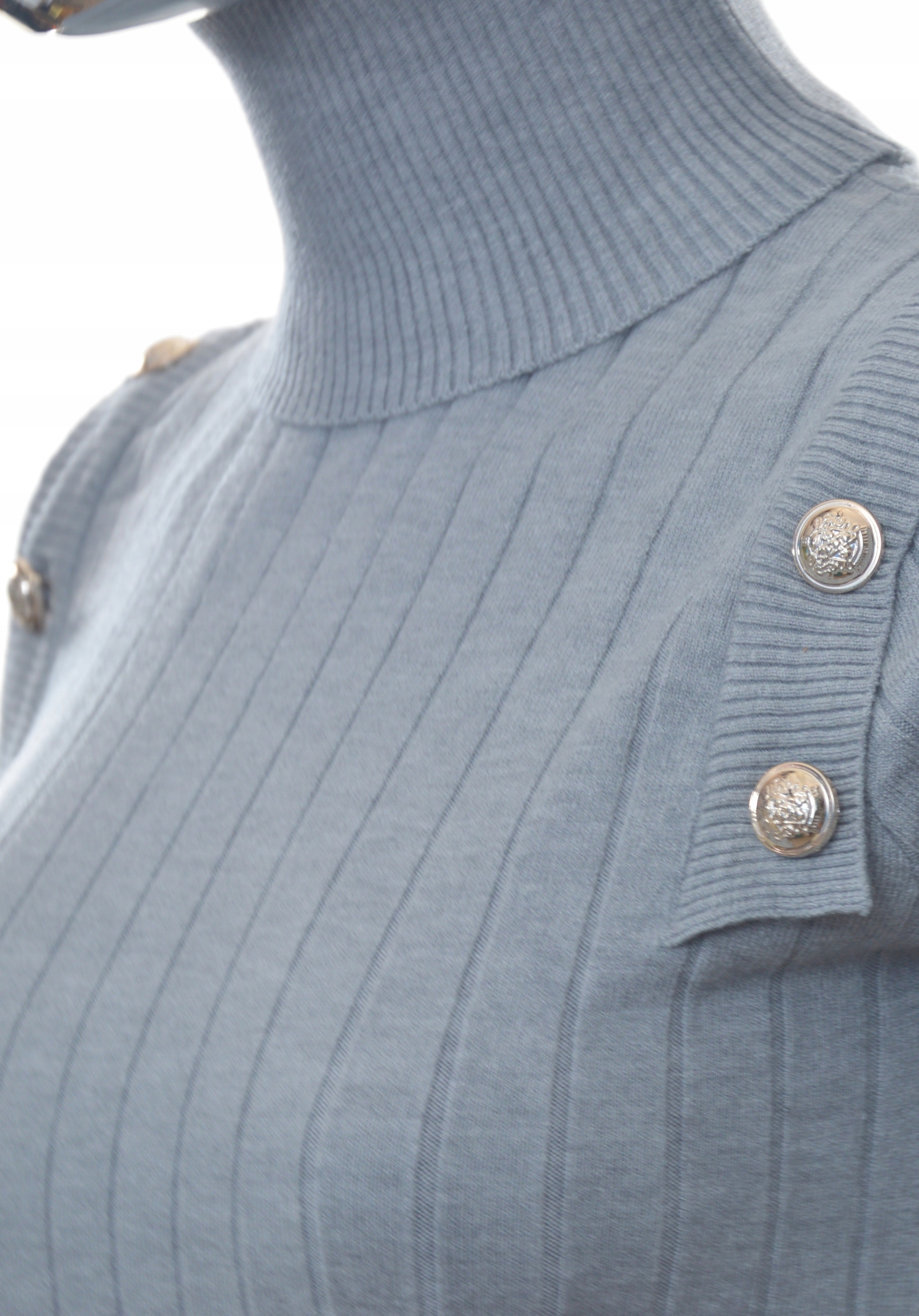 Damski sweter z golfem golf guziki UNI PREMIUM