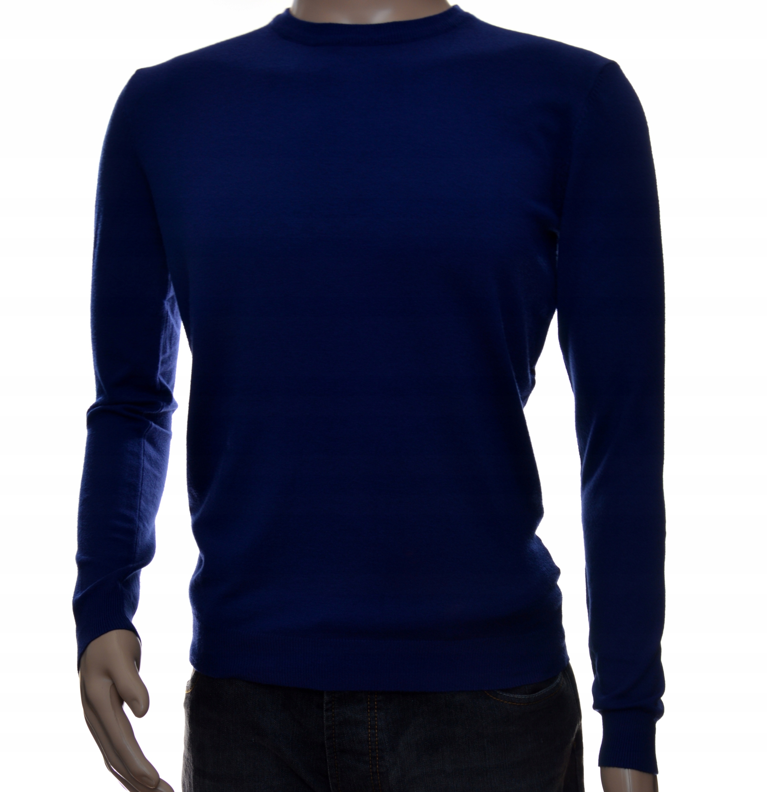 Sweter męski okrągły pod szyją L granatowy