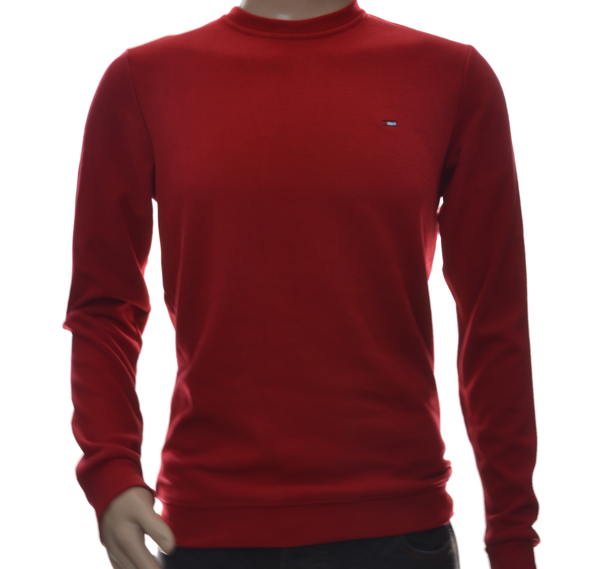 Męska bluza dresowa bez kaptura basic XL czerwona