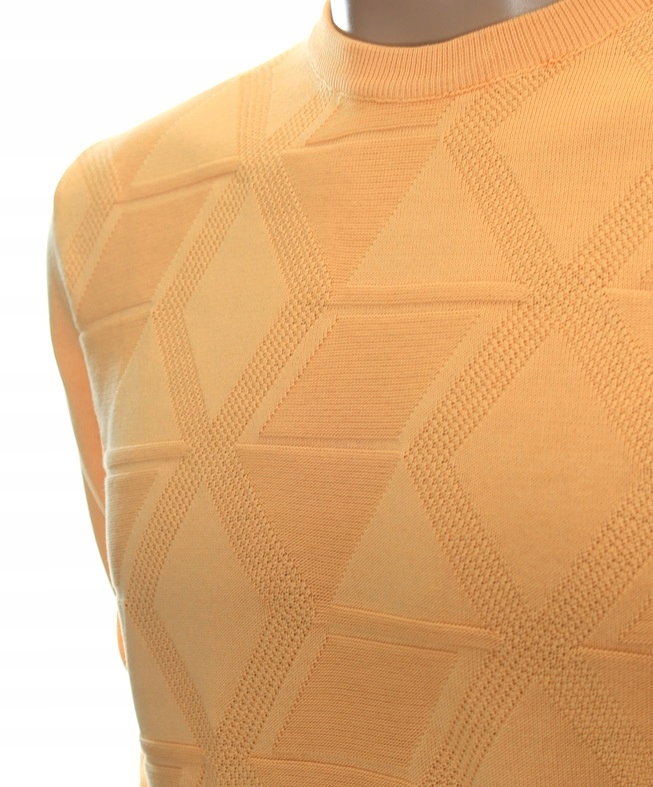 STROKERS klasyczny sweter męski ze wzorem tłoczonym M brzoskwiniowy