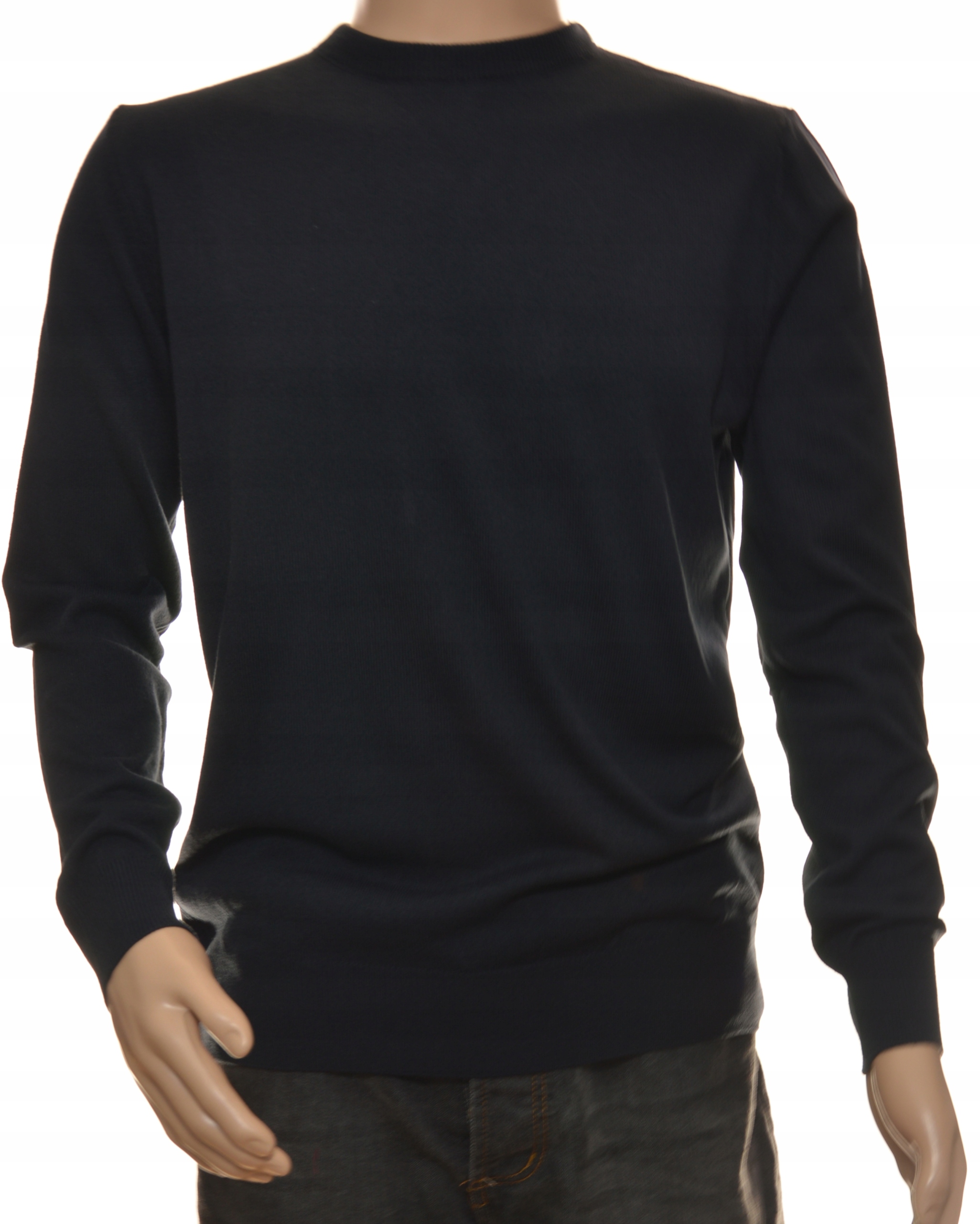 Sweter męski granatowy gładki wełniany XXL 2XL