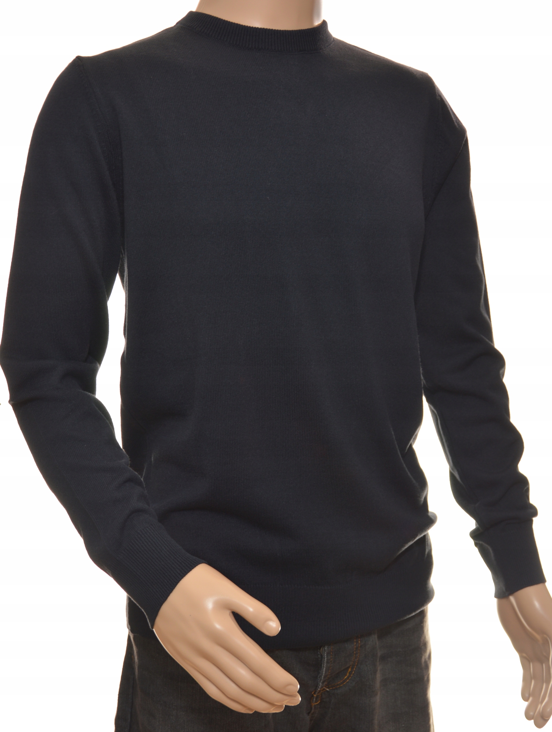 Sweter męski granatowy gładki wełniany XXL 2XL