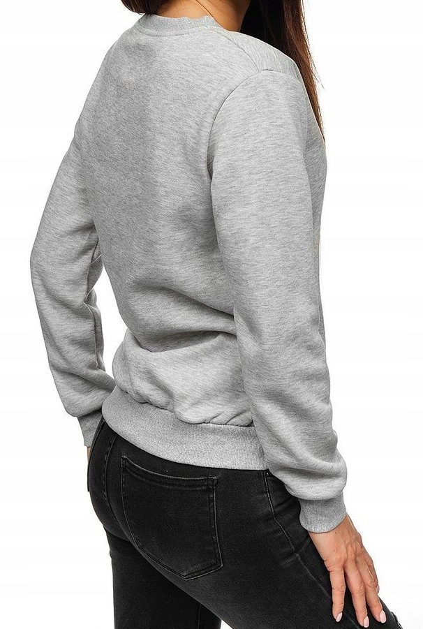 Damska bluza dresowa przez głowę basic szara S