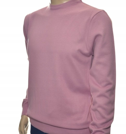 Sweter męski z kaszmiru i wełny merynosów kaszmirowy XL wrzosowy 162