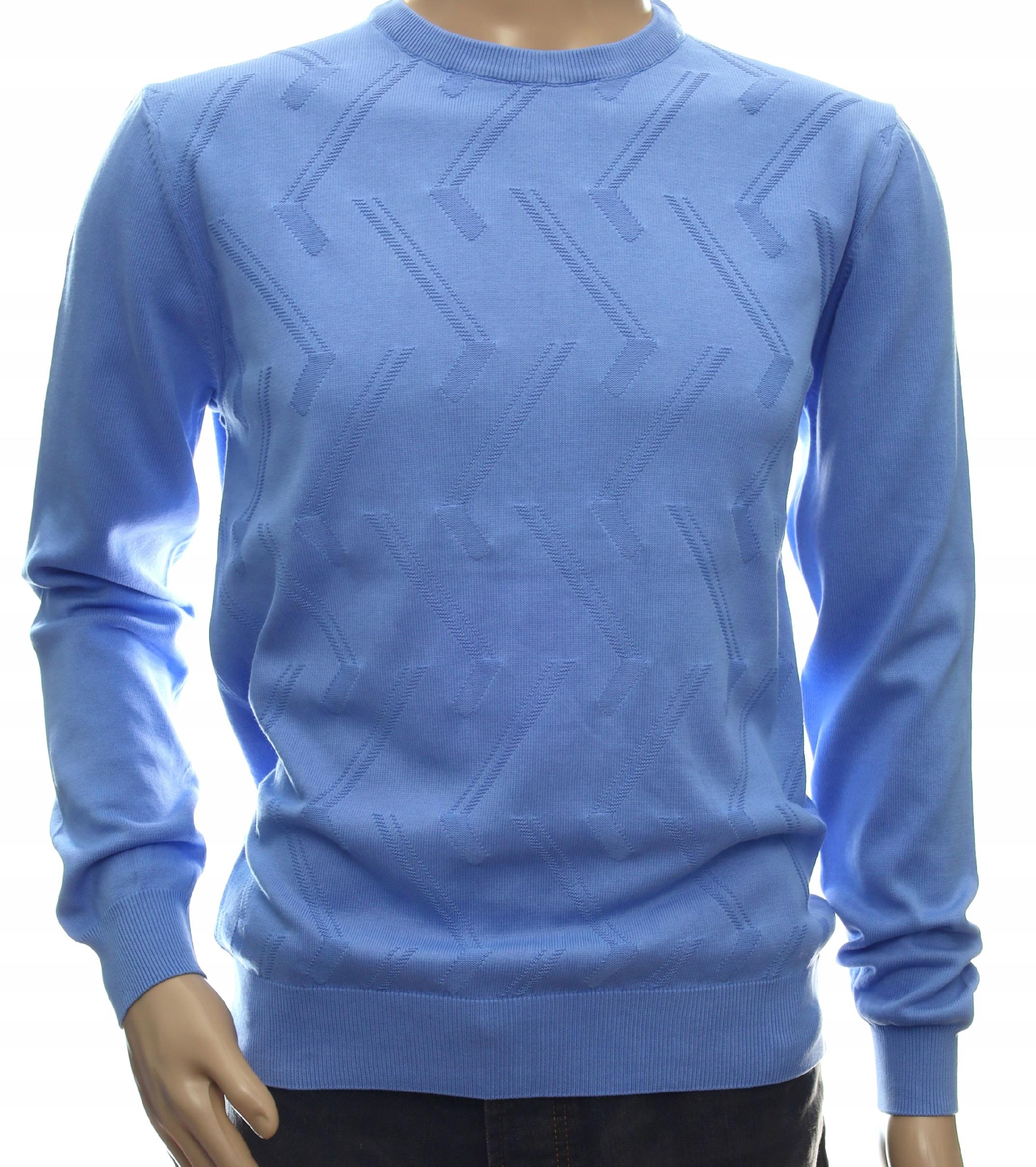 STROKERS klasyczny elegancki sweter  z bawełny XL błękitny