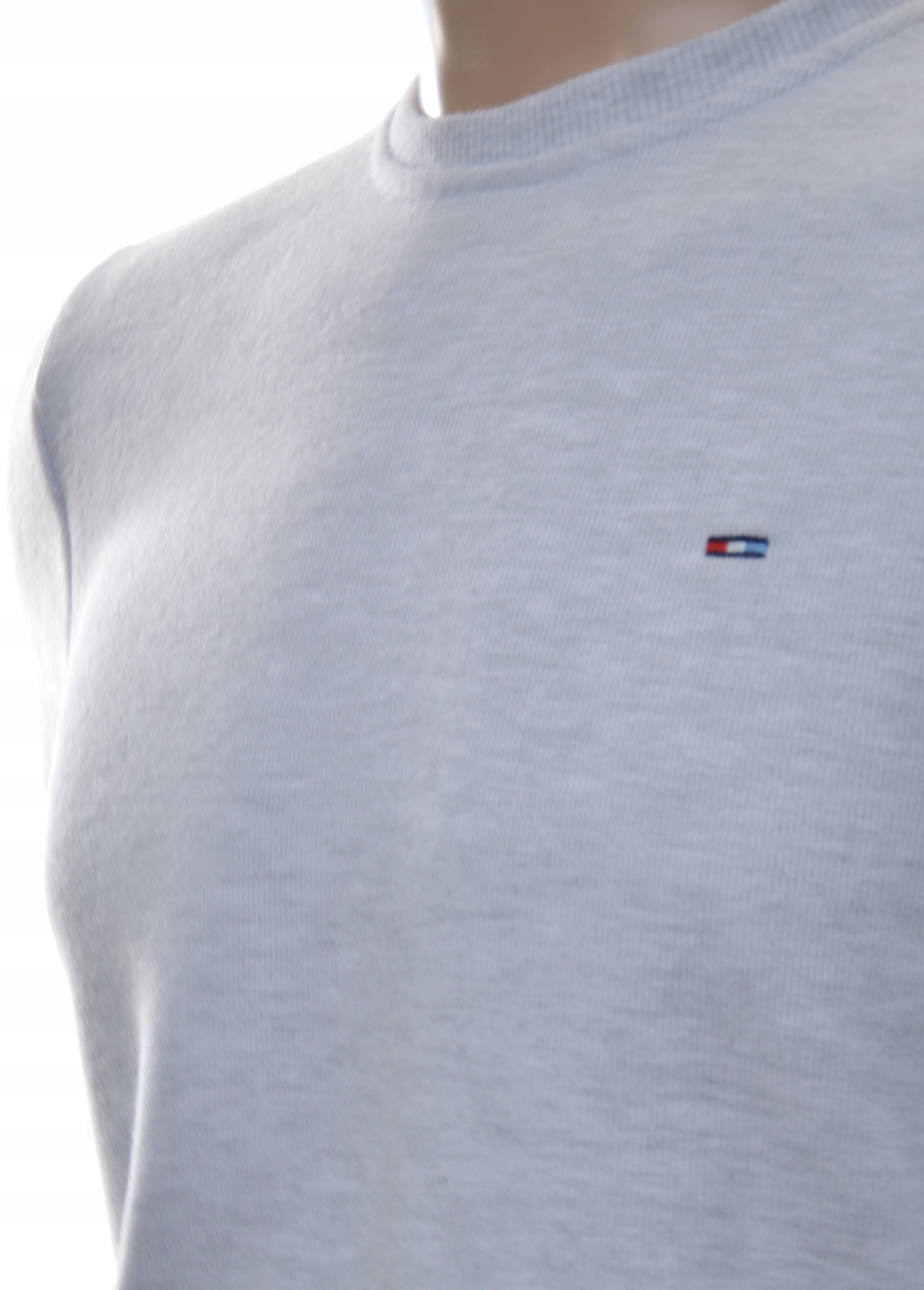 Męska bluza dresowa bez kaptura basic L szara