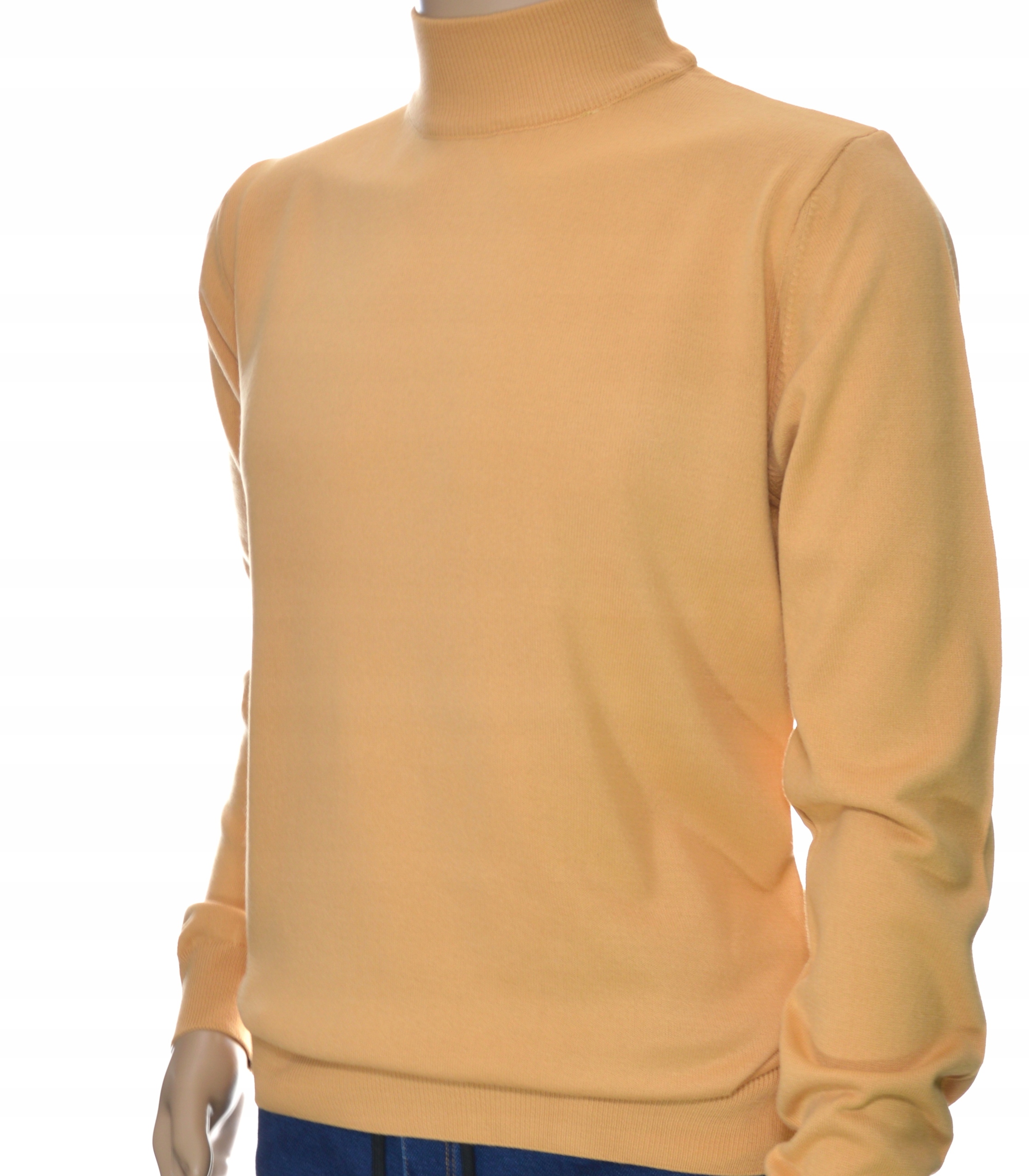 Sweter kaszmirowy półgolf męski z kaszmiru i wełny merynosów ze stójką XL