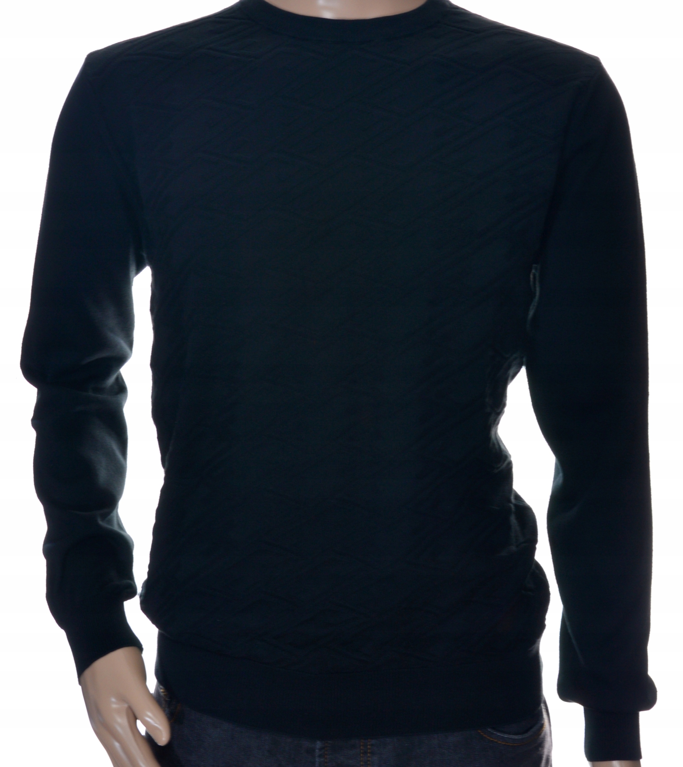 STROKERS klasyczny sweter męski ze wzorem tłoczonym 2XL XXL czarny