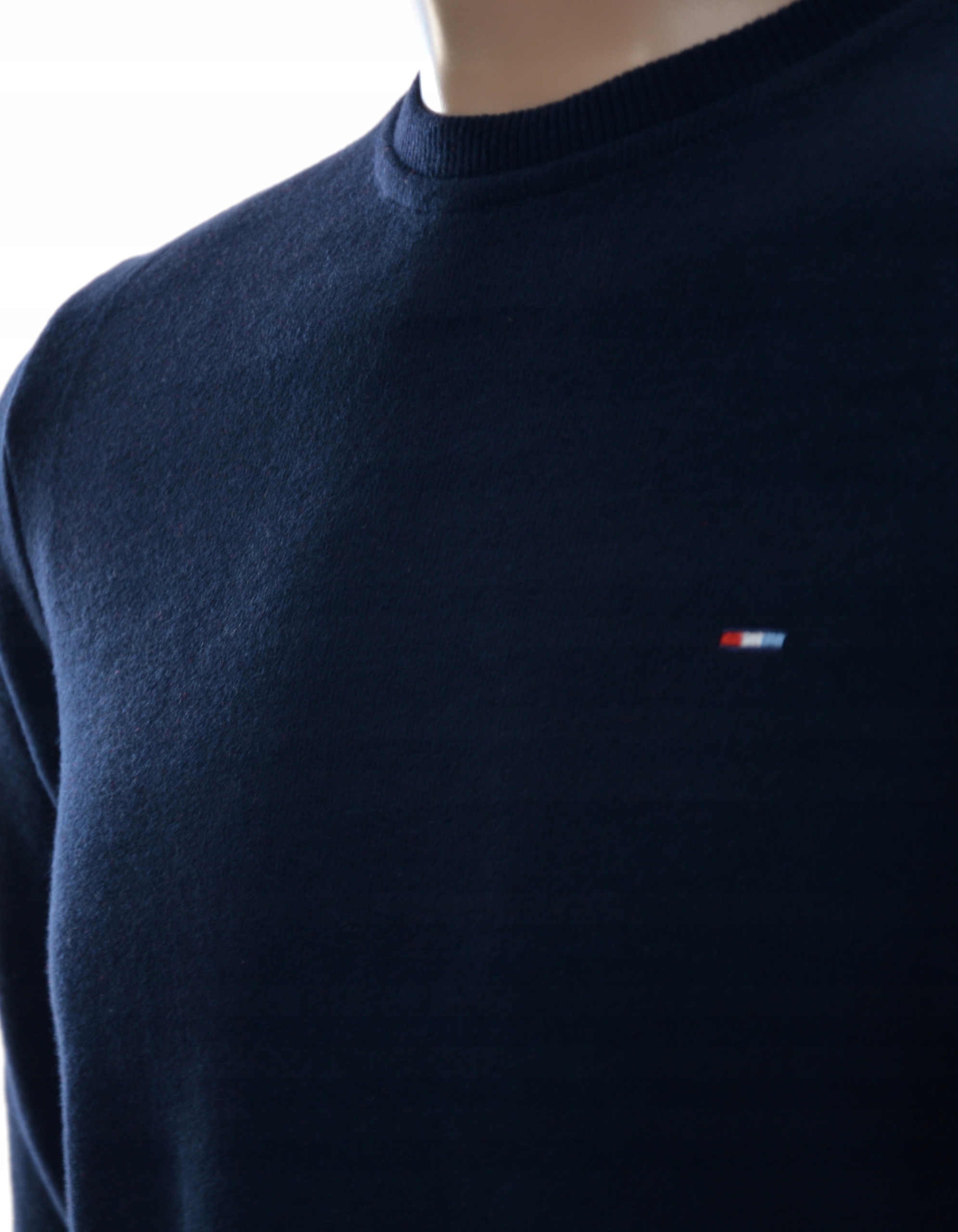 Męska bluza dresowa bez kaptura basic L granatowa