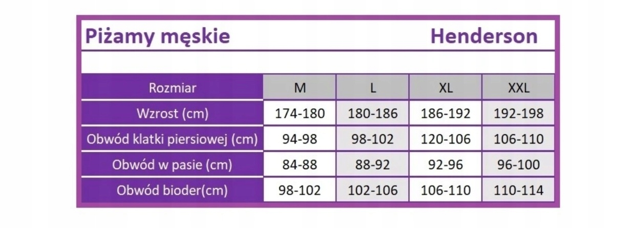 HENDERSON BLOCK piżama męska długa klasyczna L