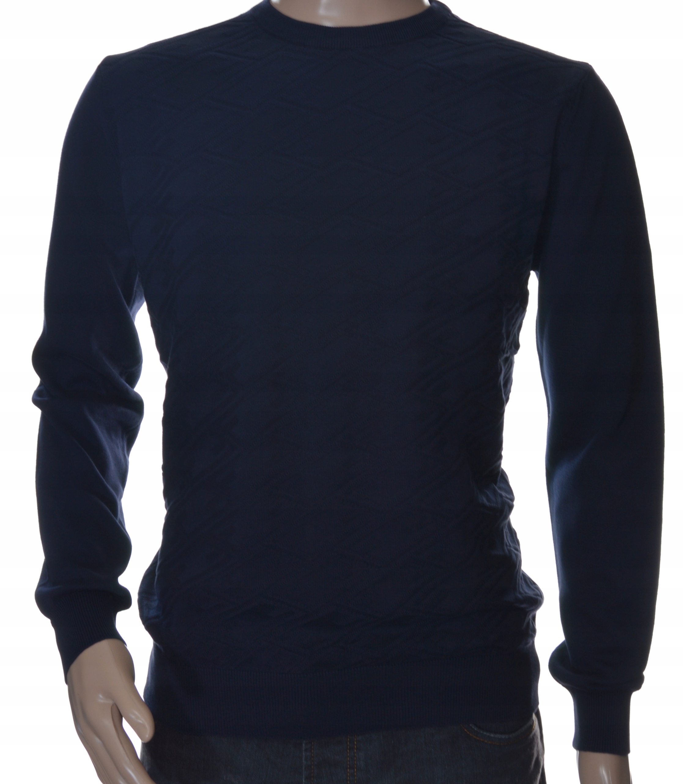 STROKERS klasyczny sweter męski ze wzorem tłoczonym 2XL XXL granatowy