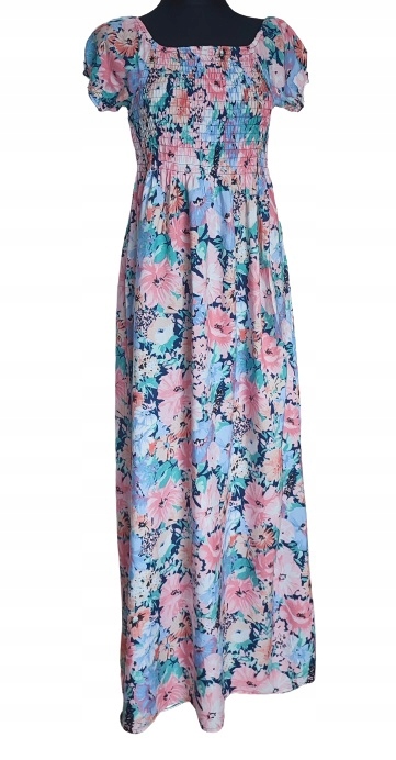 Sukienka suknia damska długa maxi w kwiaty uni