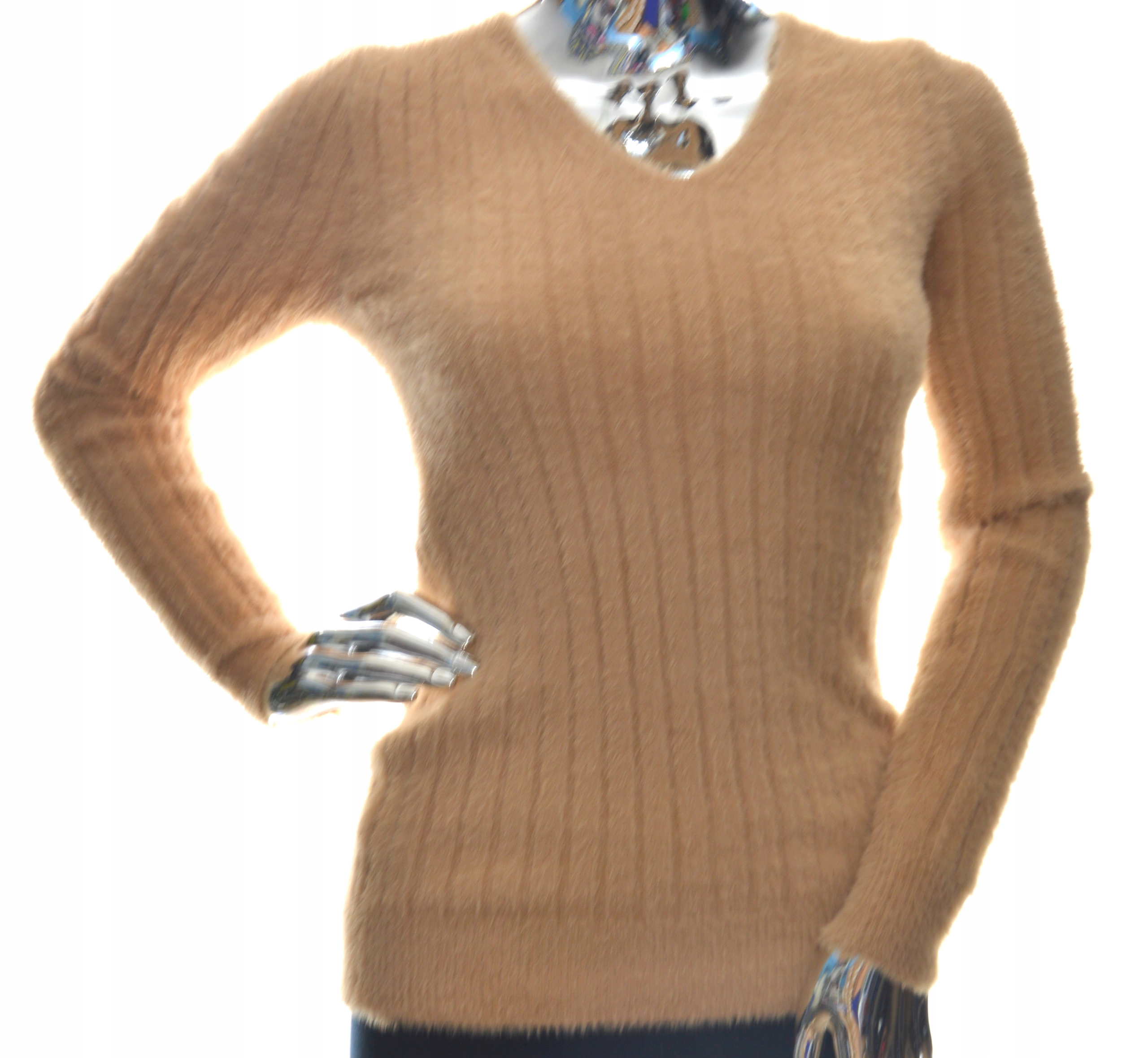 Damski sweter z dekoltem alpaka touch UNI XS S M