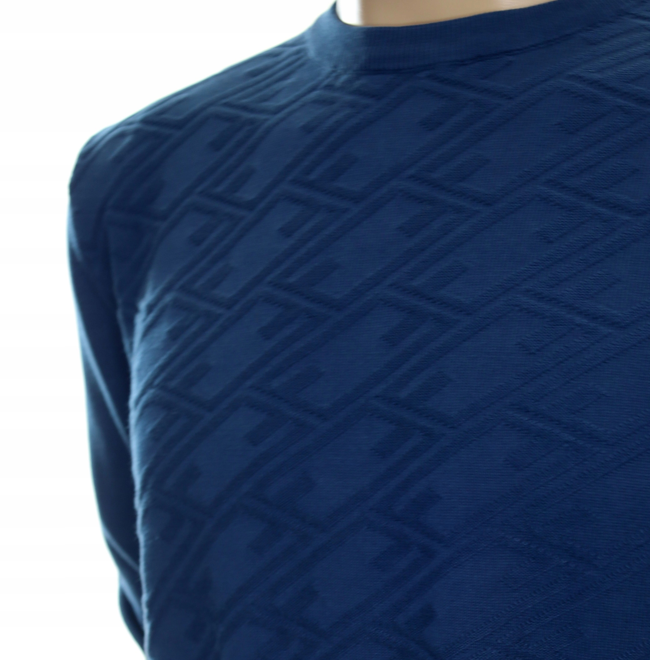 STROKERS klasyczny sweter męski ze wzorem tłoczonym L indygo