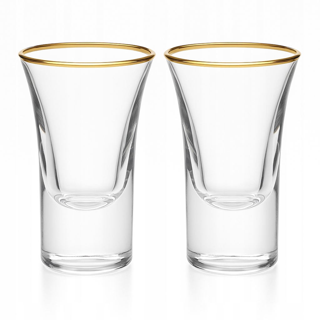 Kieliszki Pozłacane do Wódki Złote 30ml na Ślub Wesele 2 szt Kieliszki Pozłacane do Wódki Złote 30ml na Ślub Wesele 2 szt