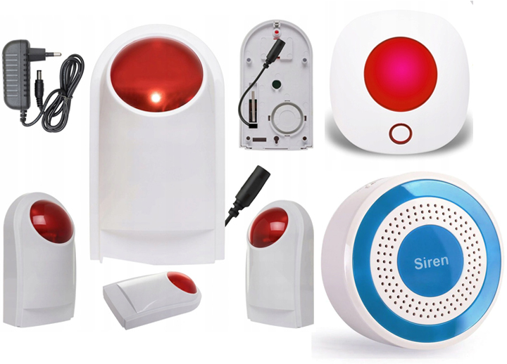 BEZPRZEWODOWY ALARM LCD GSM APP SYRENY WIFI TUYA