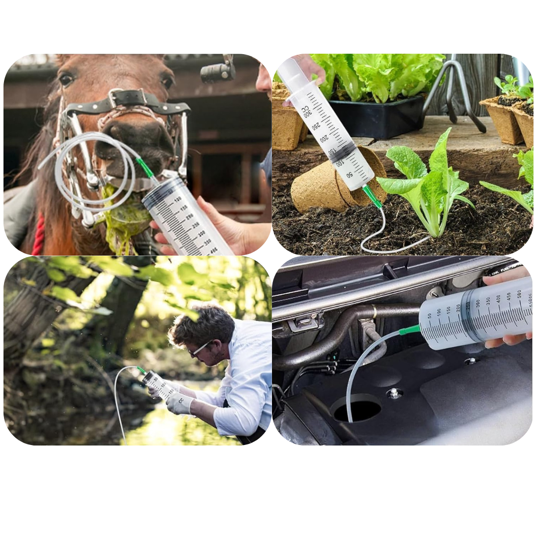 DUŻA STRZYKAWKA CEWNIKOWA  500ML + WĄŻ 1M + ADAPTER