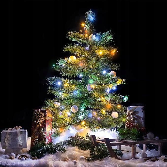 LAMPKI CHOINKOWE 500 LED FLASH MULTIKOLOR GRUBY KABEL STAŁE ŚWIATŁO ZEW.