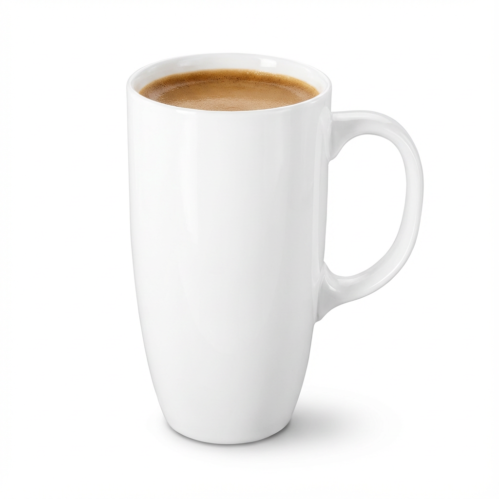 Cani elegante WILMAX din portelan alb pentru cafea si ceai, set de 4