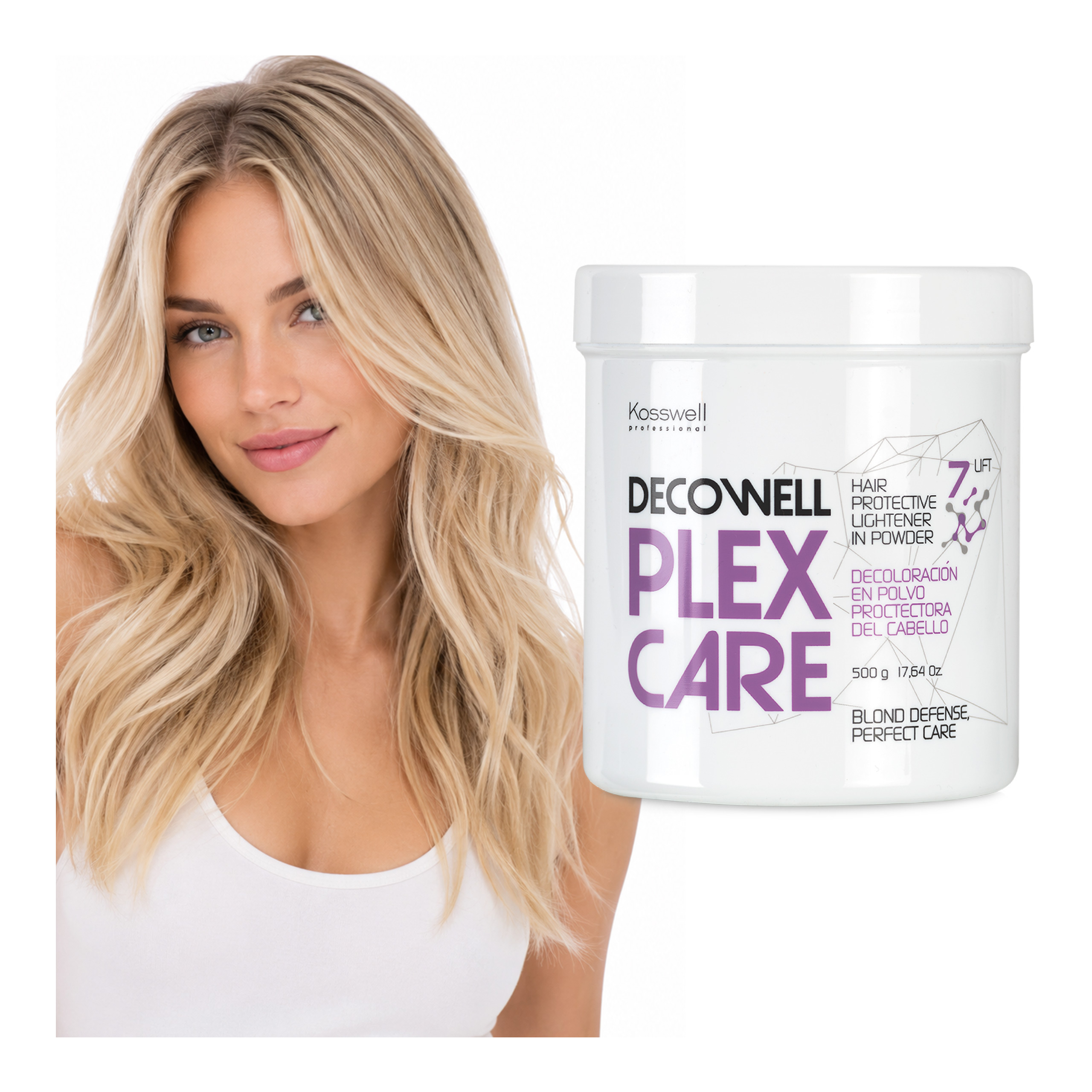 Kosswell Decowell Plex Care 500 g – rozjaśniacz do włosów z ochroną Plex — zastosowanie