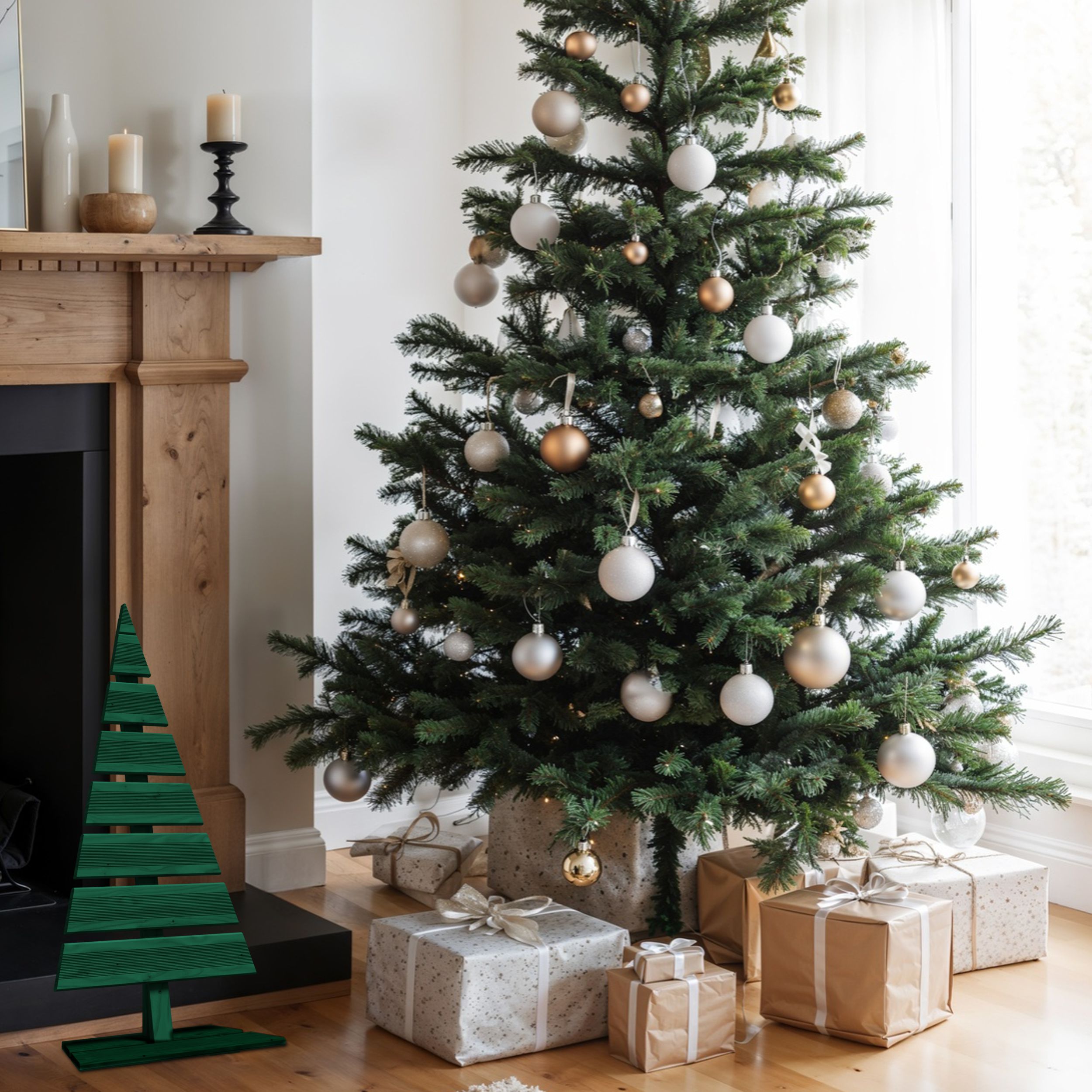 be4nature Choinka modrzewiowa odzoba świąteczna Zielona 92 x 45 cm