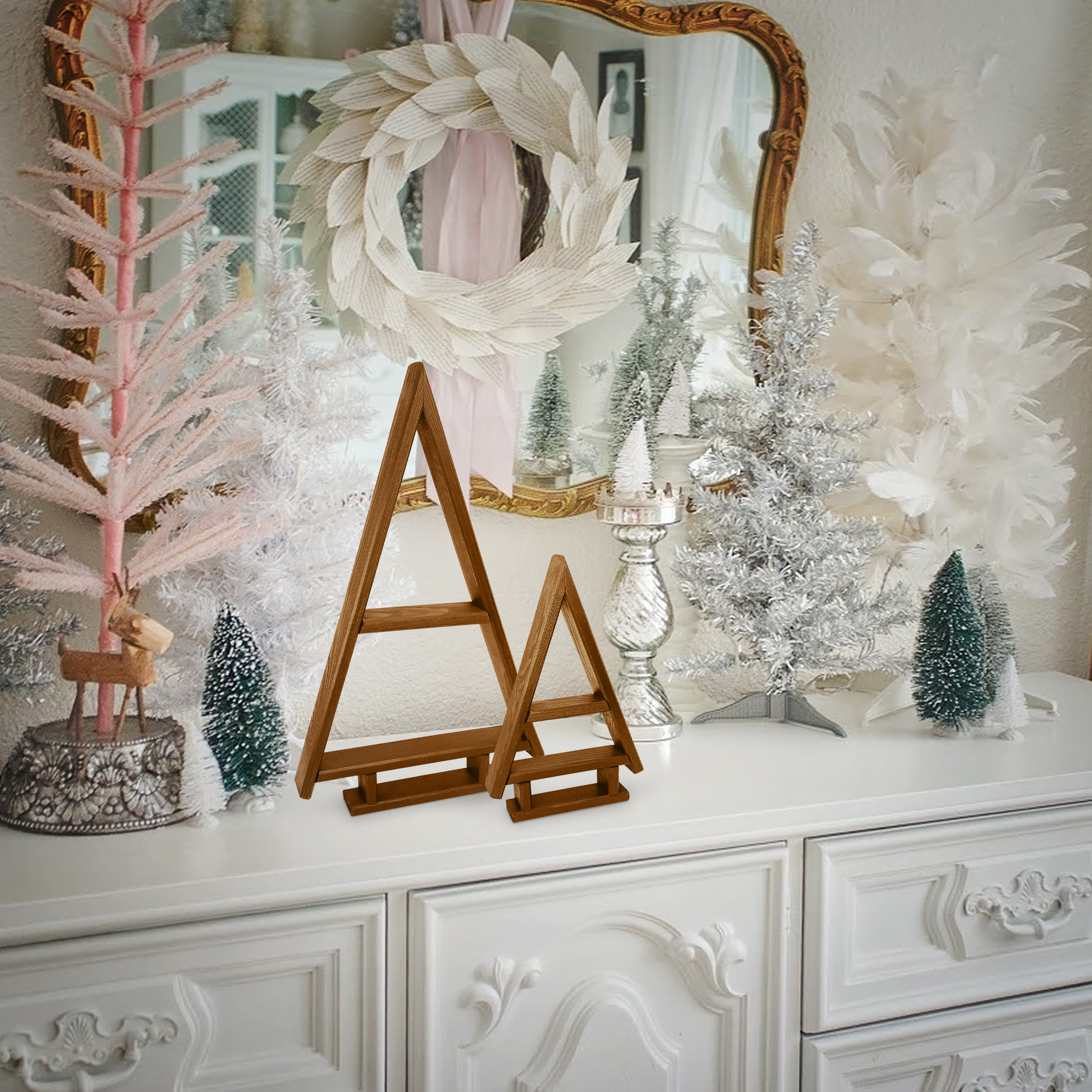 be4nature Choinka sosnowa ozdoba świąteczna Brązowa zestaw 2 szt.