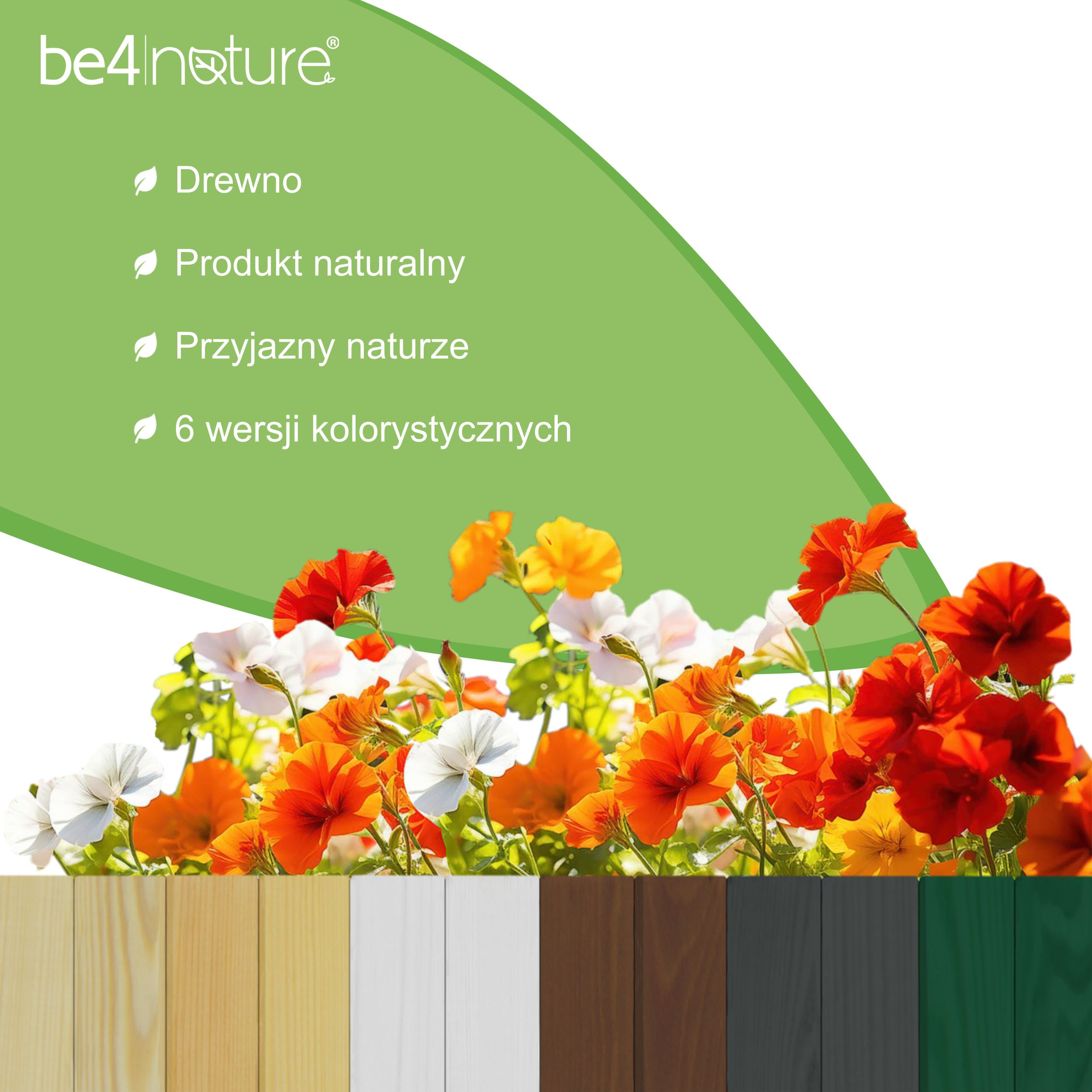 be4nature DREWNIANY PŁOTEK Rollborder obrzeże rabatek 100 x 40 cm