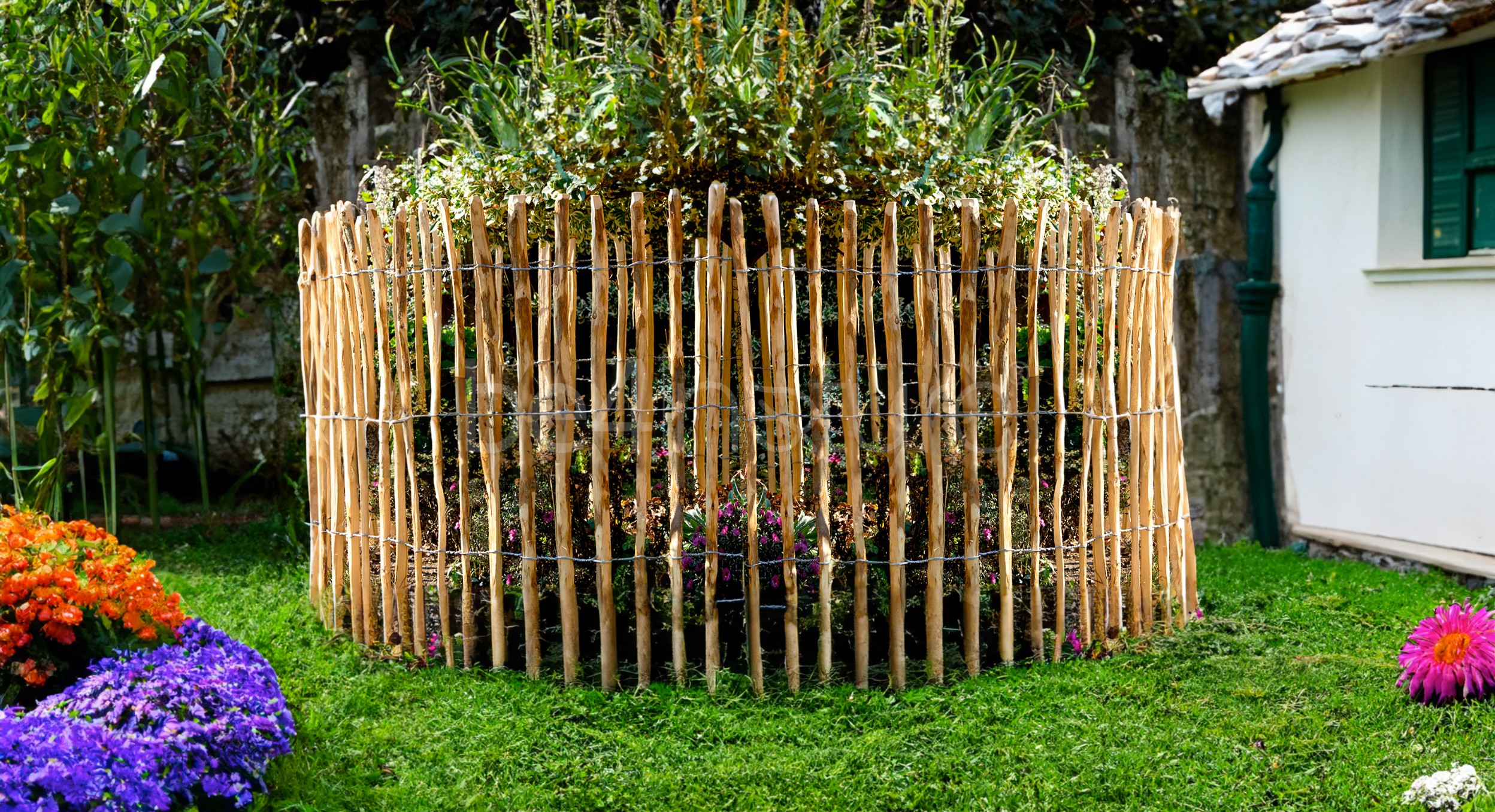 be4nature Płot leszczynowy 500 x 120 cm rozstaw szczebelków 12-14 cm