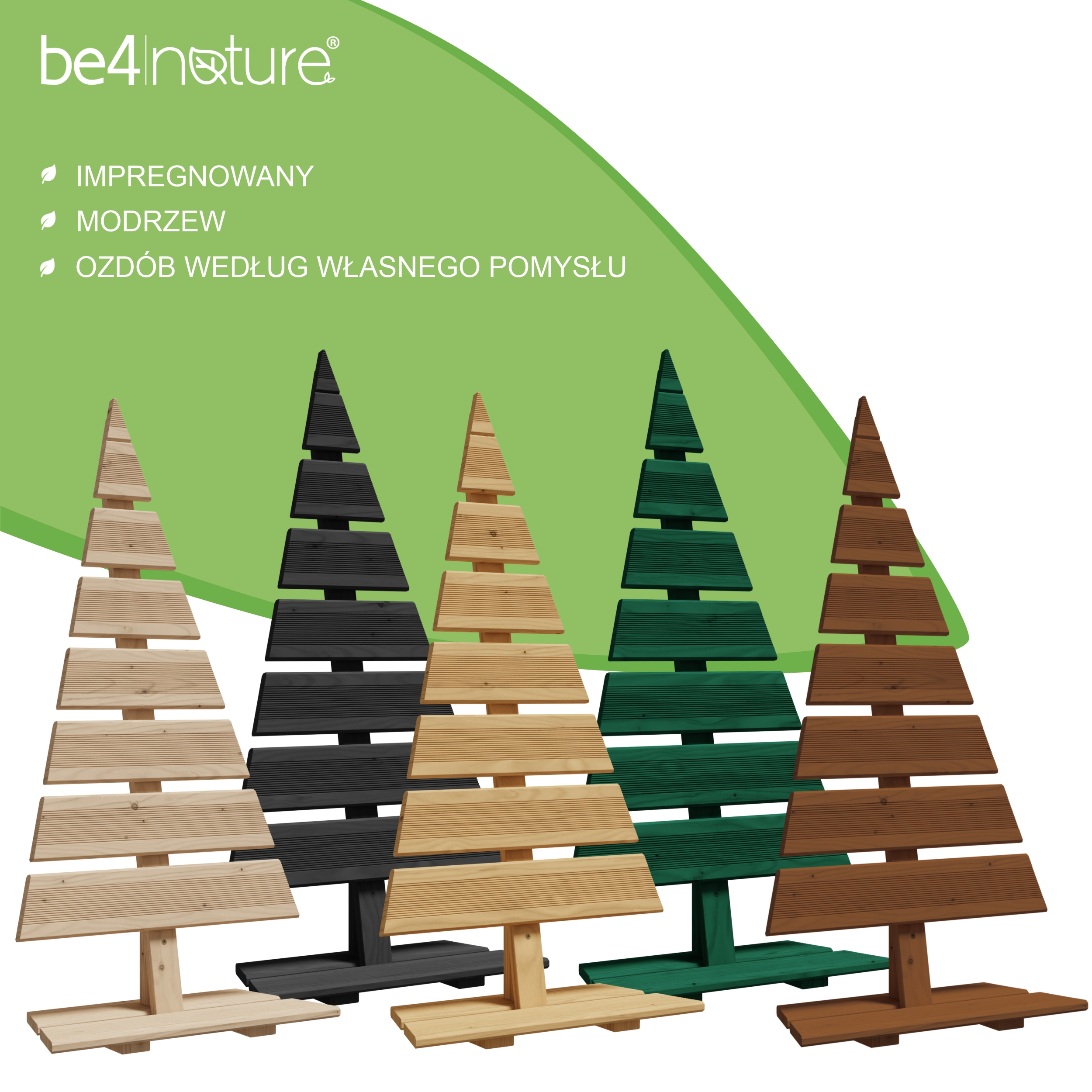 be4nature Choinka modrzewiowa odzoba świąteczna Zielona 92 x 45 cm