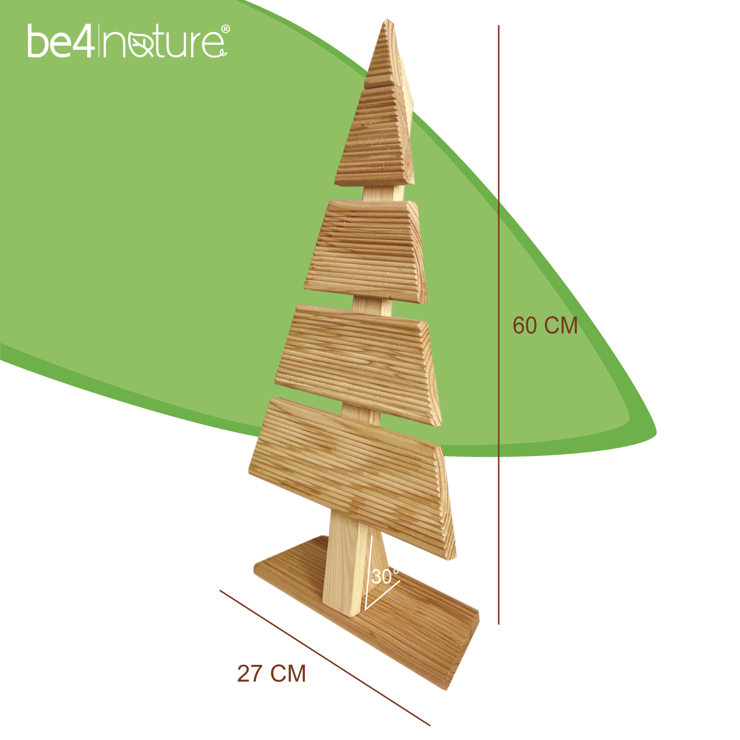 be4nature Choinka modrzewiowa odzoba świąteczna Naturalna 59 x 27 cm