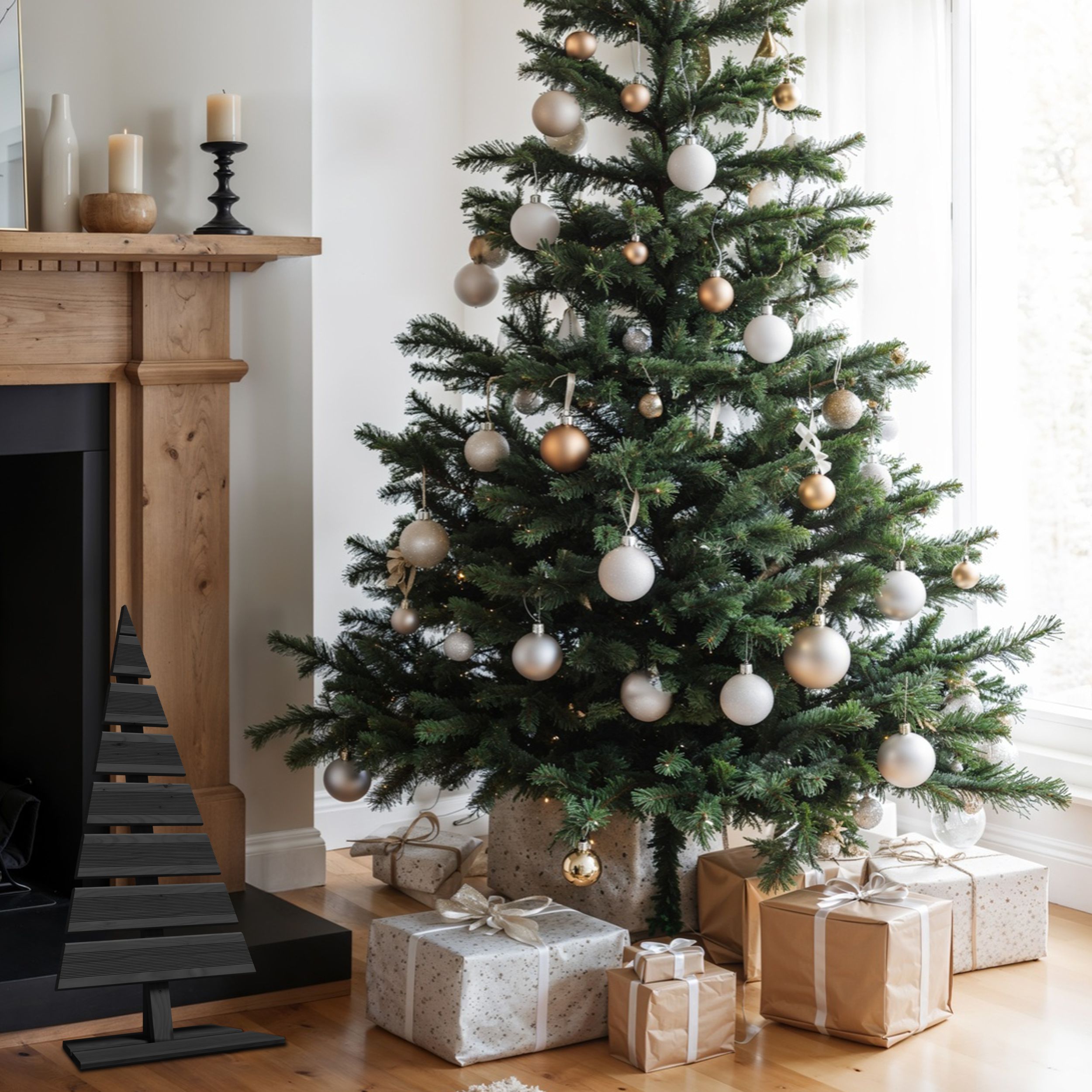 be4nature Choinka modrzewiowa odzoba świąteczna Antracyt  92 x 45 cm