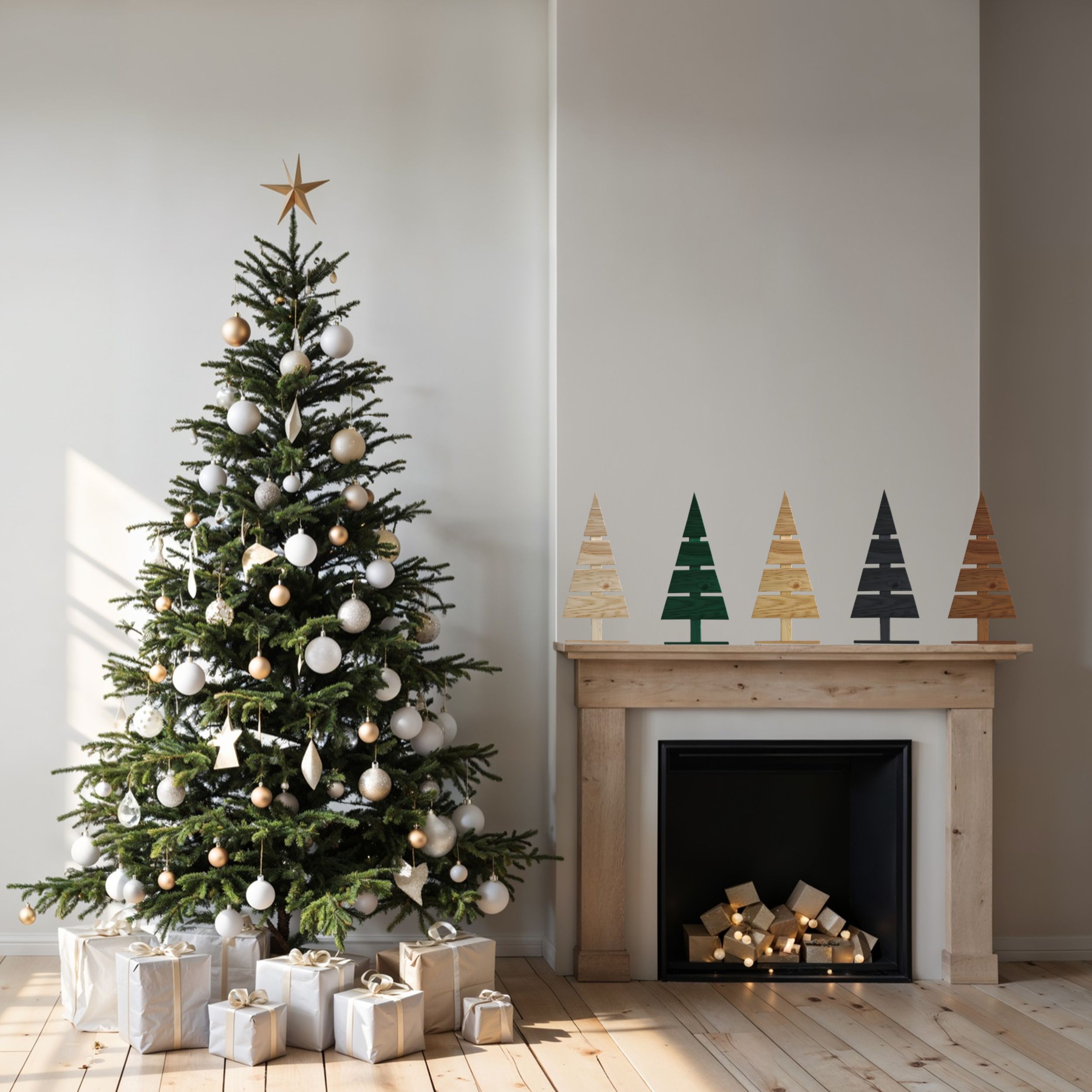 be4nature Choinka modrzewiowa ozdoba świąteczna Brązowa 60x27 cm