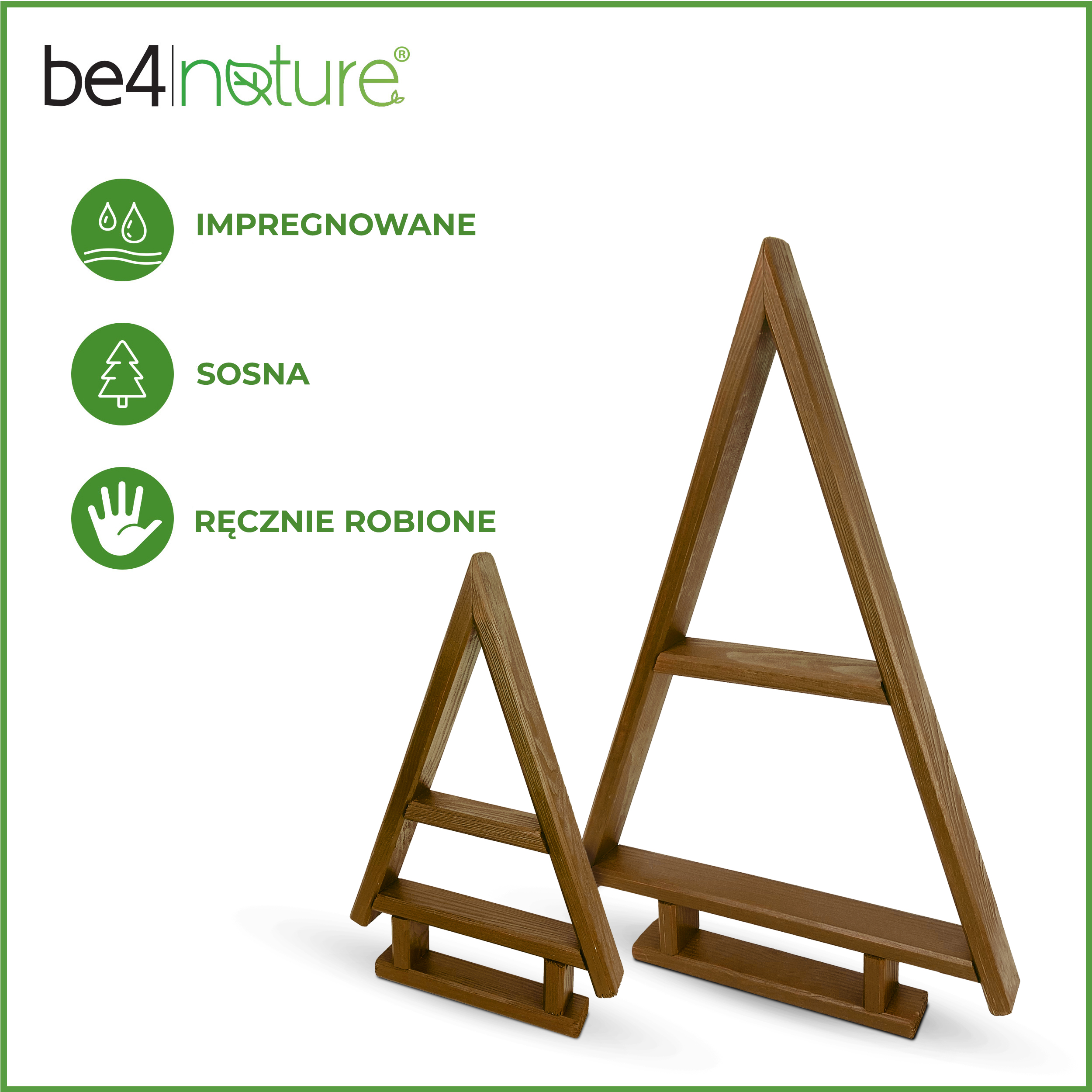 be4nature Choinka sosnowa ozdoba świąteczna Brązowa zestaw 2 szt.