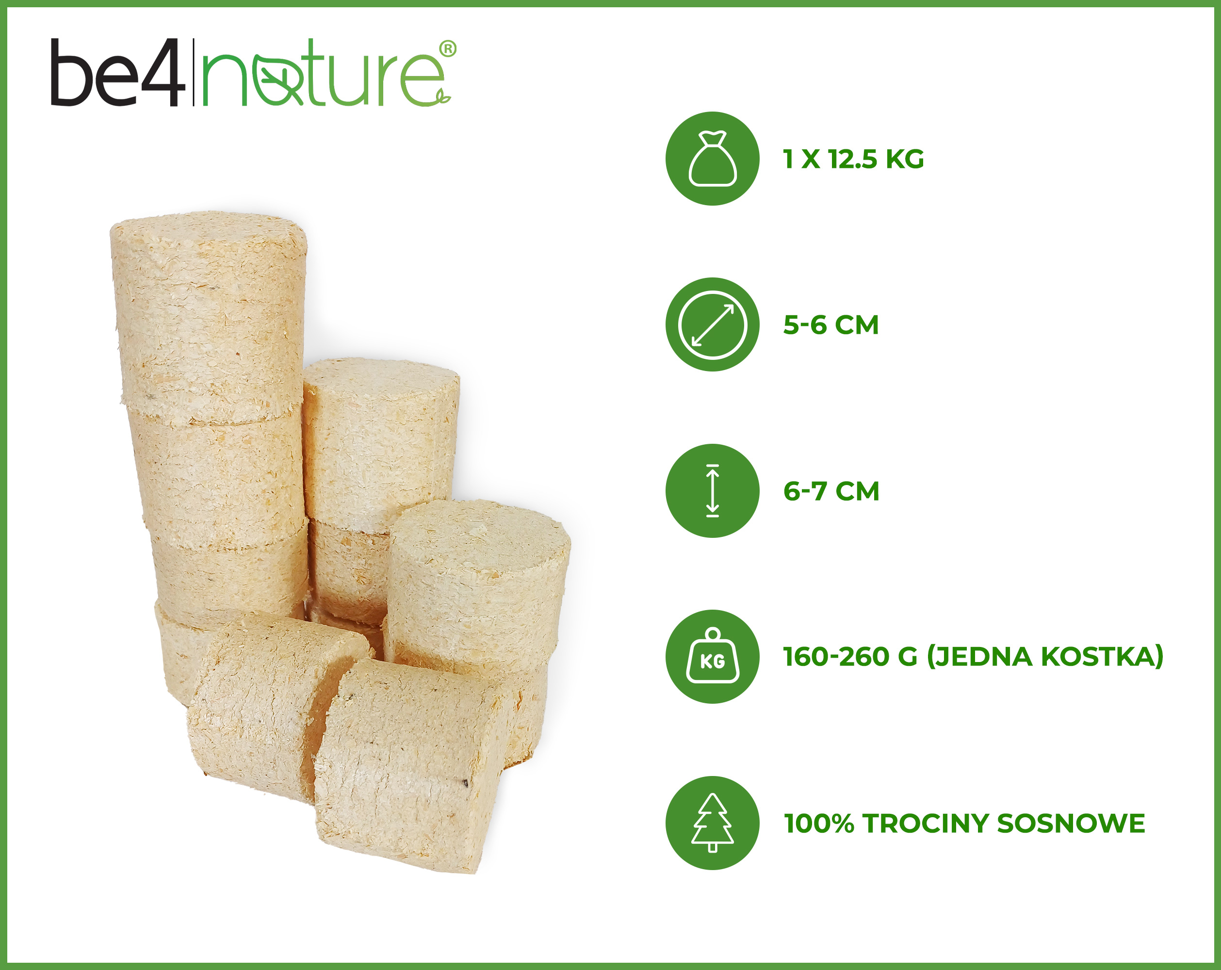 be4nature Brykiet w worku jutowym 12,5 kg