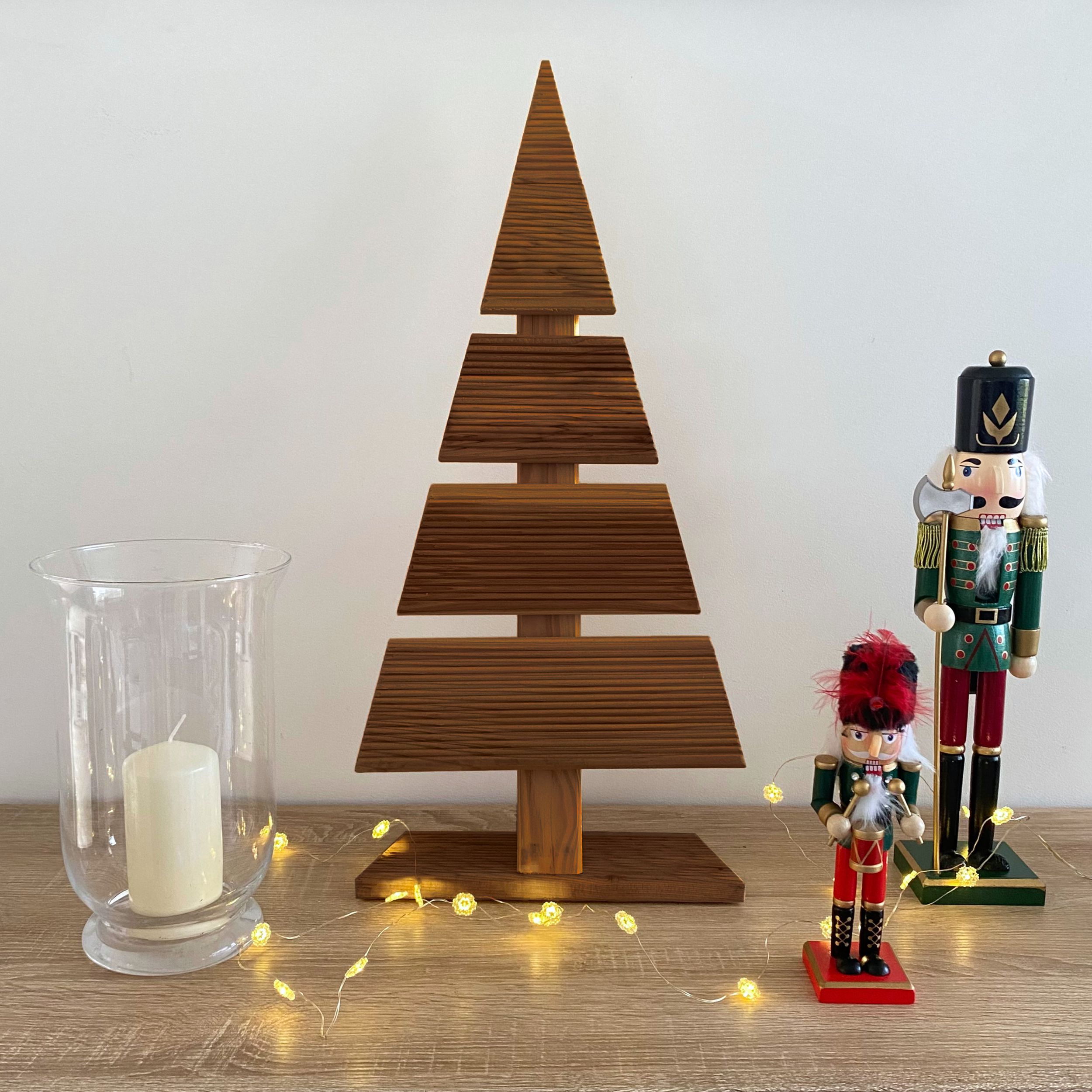 be4nature Choinka modrzewiowa ozdoba świąteczna Brązowa 60x27 cm