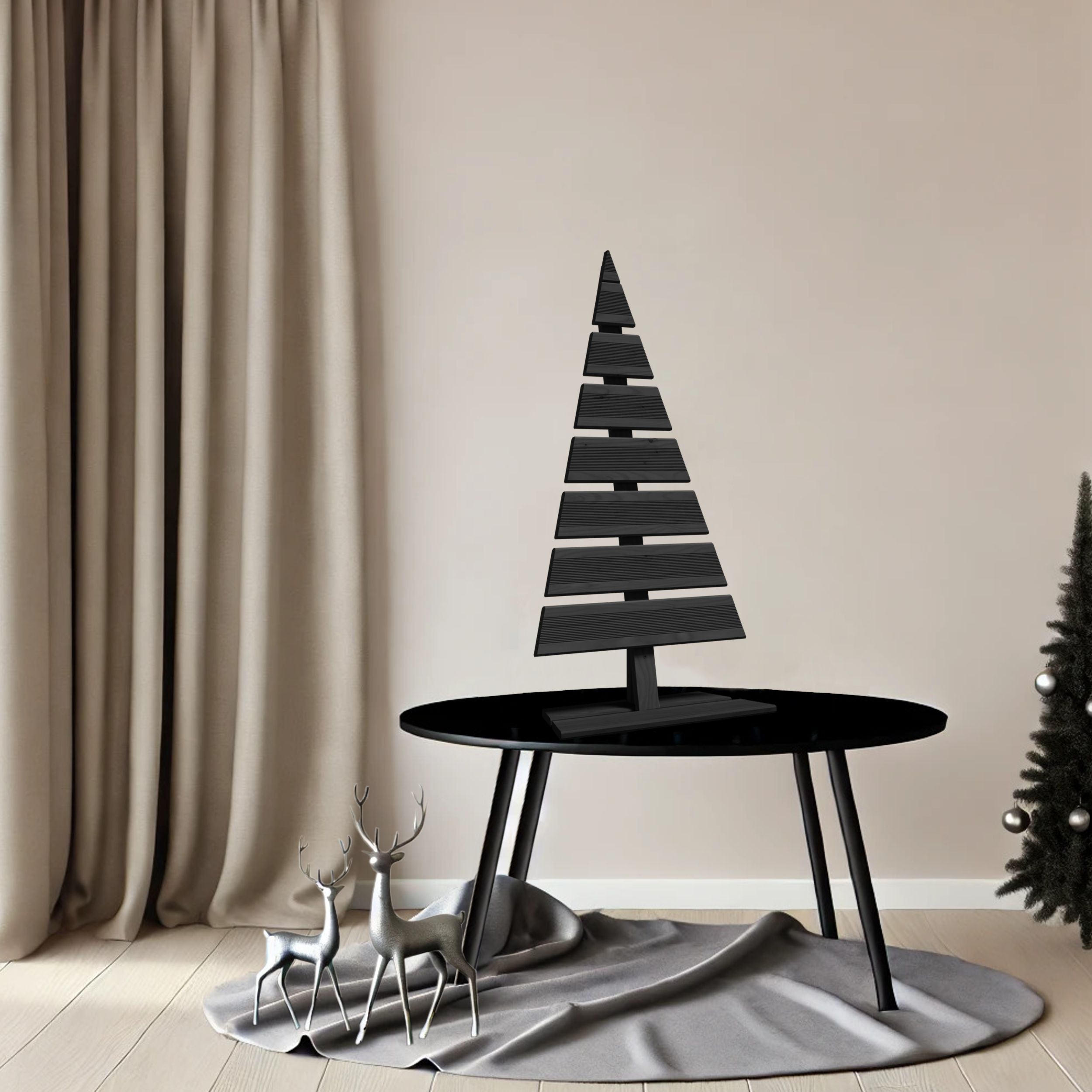 be4nature Choinka modrzewiowa odzoba świąteczna Antracyt  92 x 45 cm