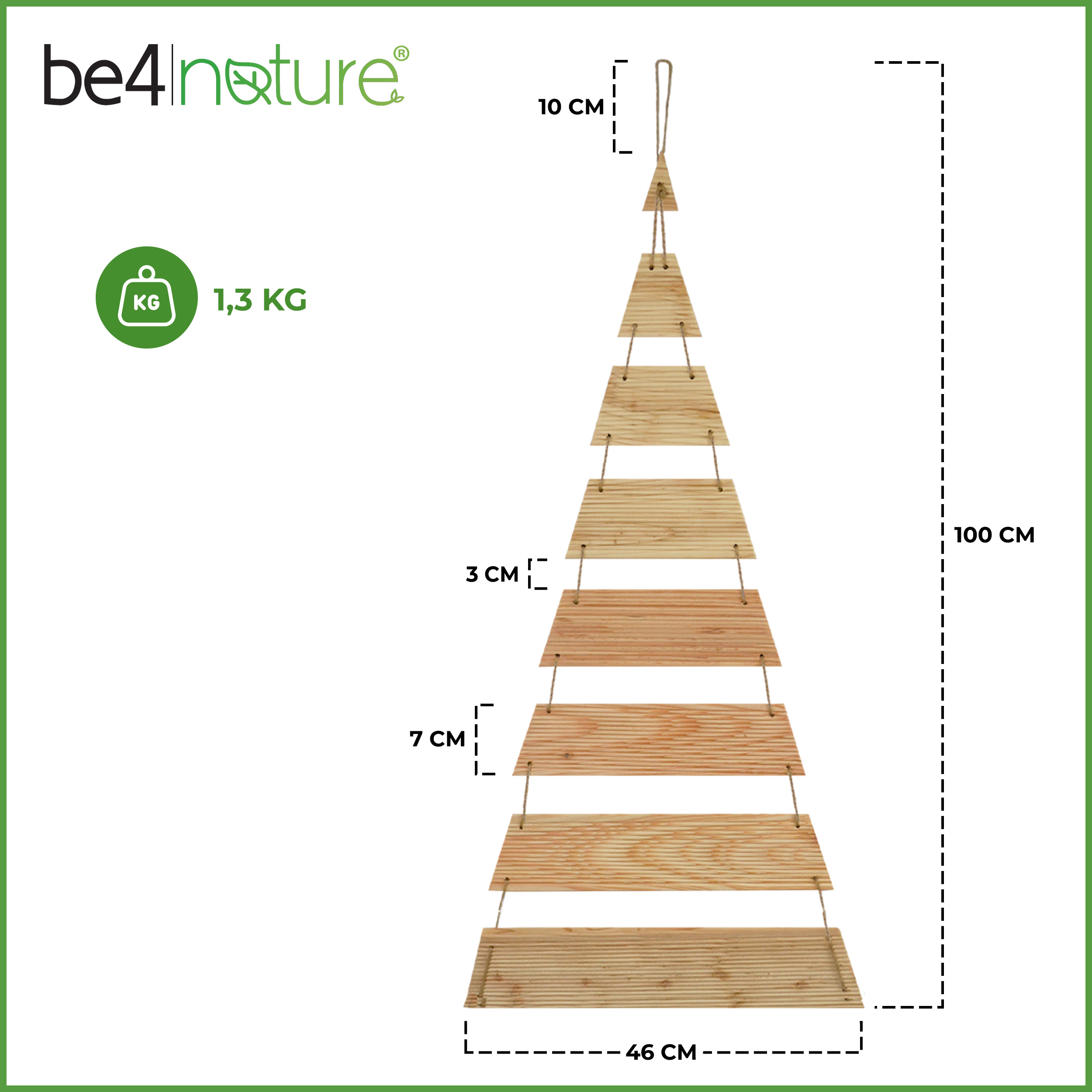 be4nature Choinka modrzewiowa na sznurku Nieimpregnowana 46 x 100 cm