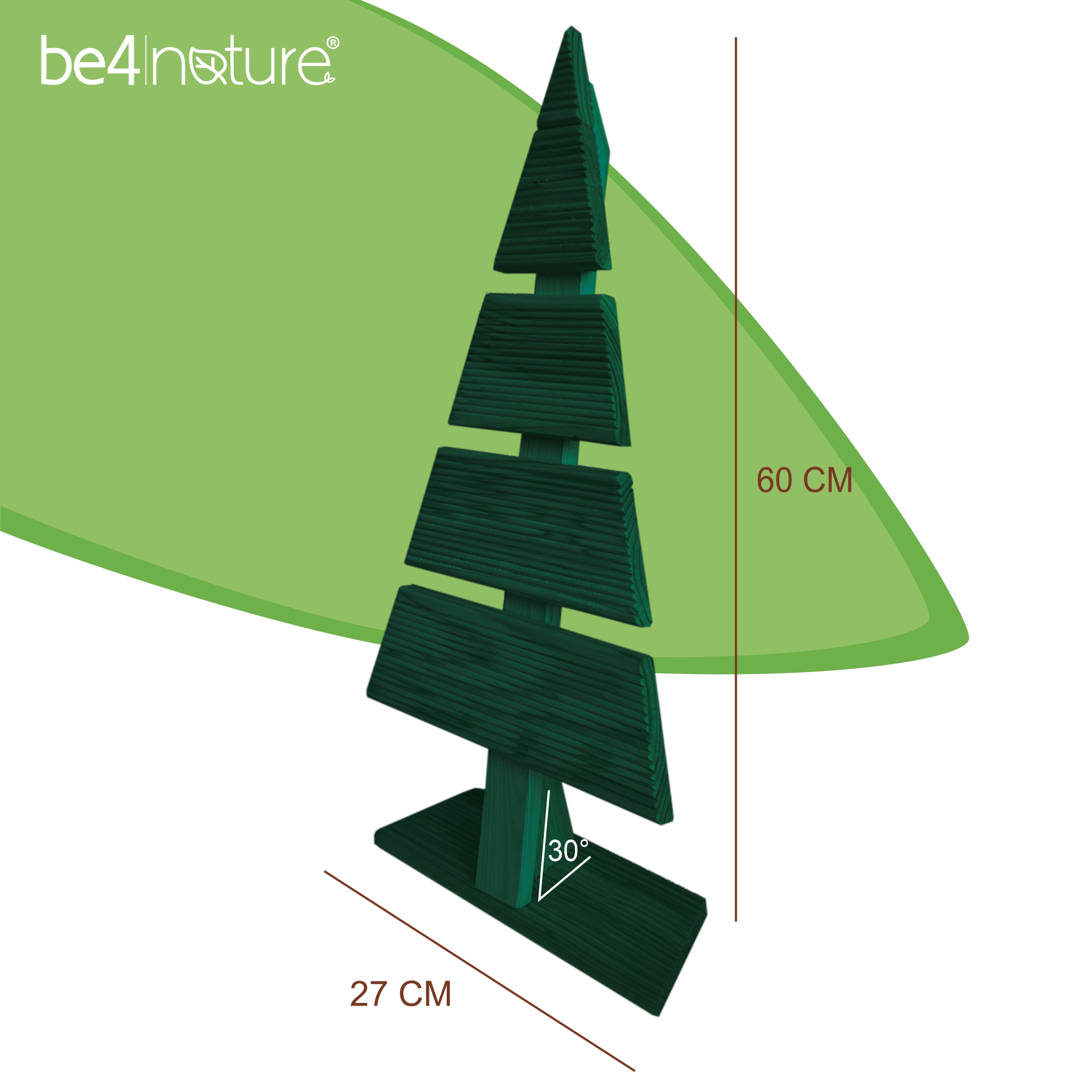 be4nature Choinka modrzewiowa odzoba świąteczna DIY Zielona 59 x 27 cm