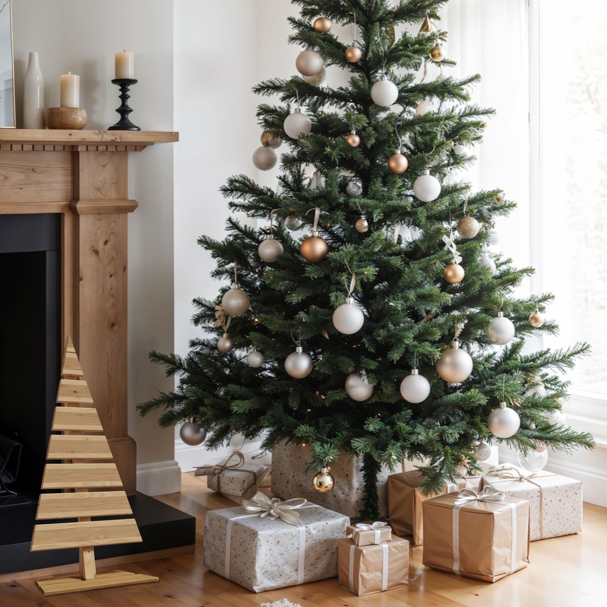 be4nature Choinka modrzewiowa odzoba świąteczna Naturalna 92 x 45 cm