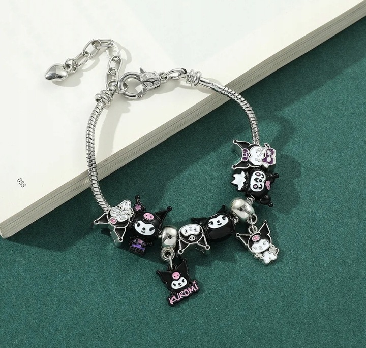 Bransoletka Modułowa Kotek Hello Kitty Kuromi Zawieszka Charms Cześć Kotku