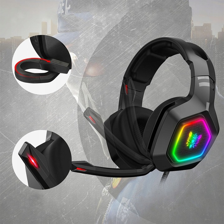 ONIKUMA K10 SŁUCHAWKI GAMINGOWE NAUSZNE PRZEWODOWE Z MIKROFONEM DO PC RGB