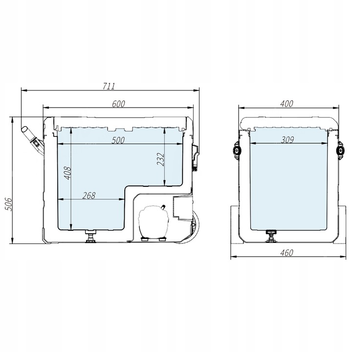 LODÓWKA KOMPRESOROWA TURYSTYCZNA NA PIKNIK RYBY METEOR TSW50 bluetooth 50l