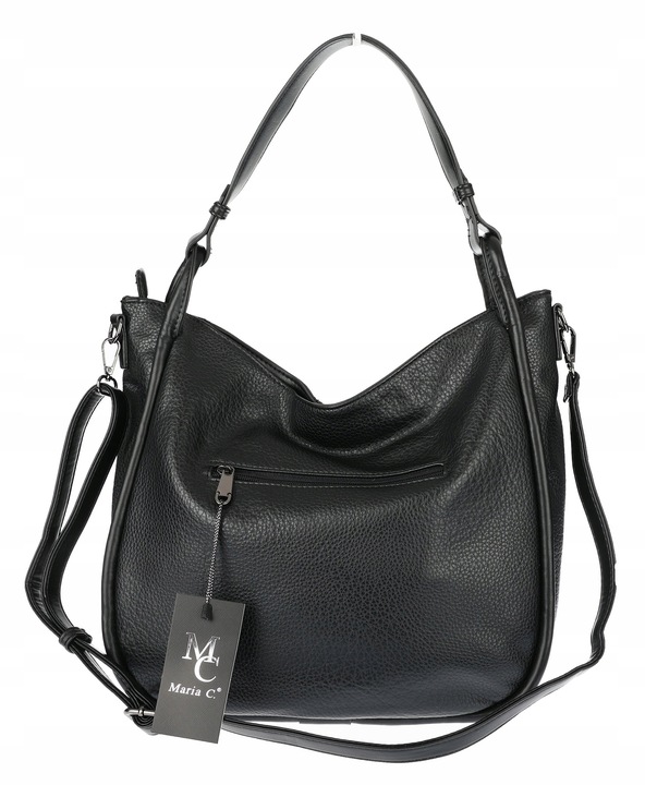 Torebka Damska Shopper Worek Pojemna Torba na Ramię Modna MC513 Czarna