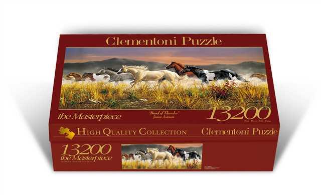 Puzzle 13200 elementów Clementoni HQ Band of thunder Konie w galopie